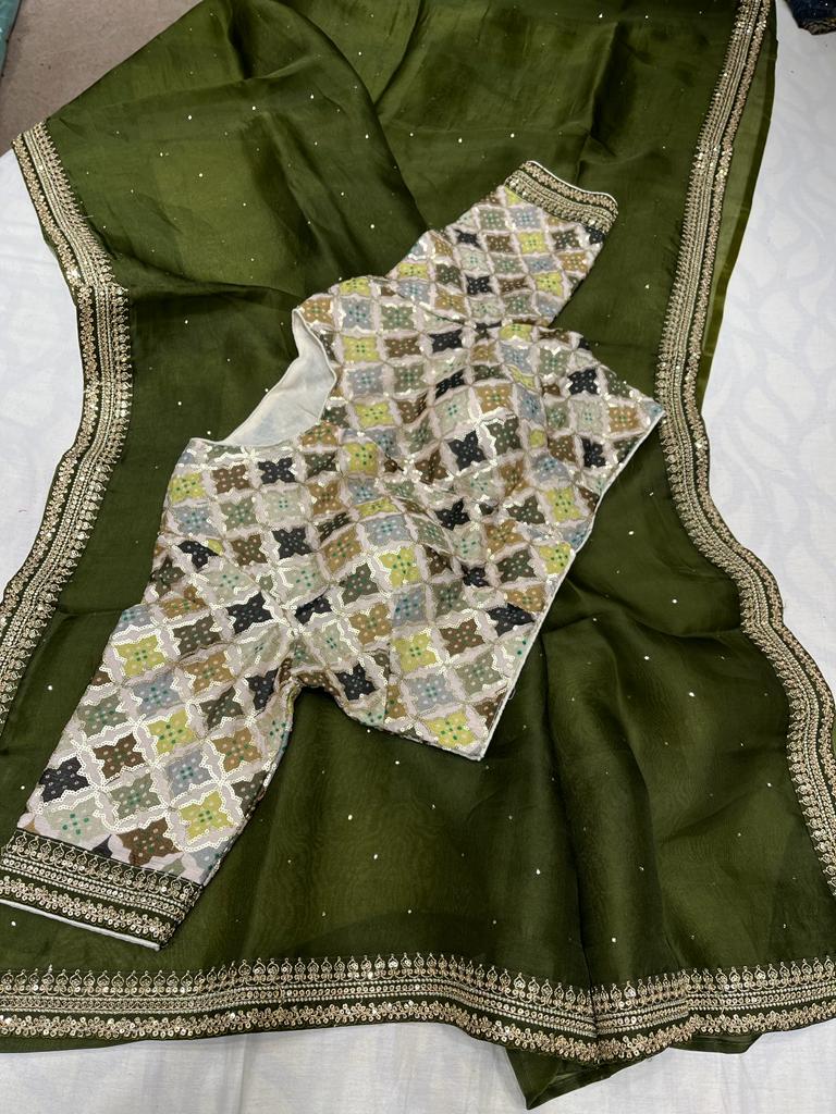 Susane organza saree - Saffronfashionindia