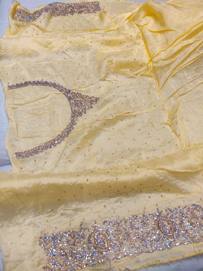 Mavita crepe zardosi saree - Saffronfashionindia