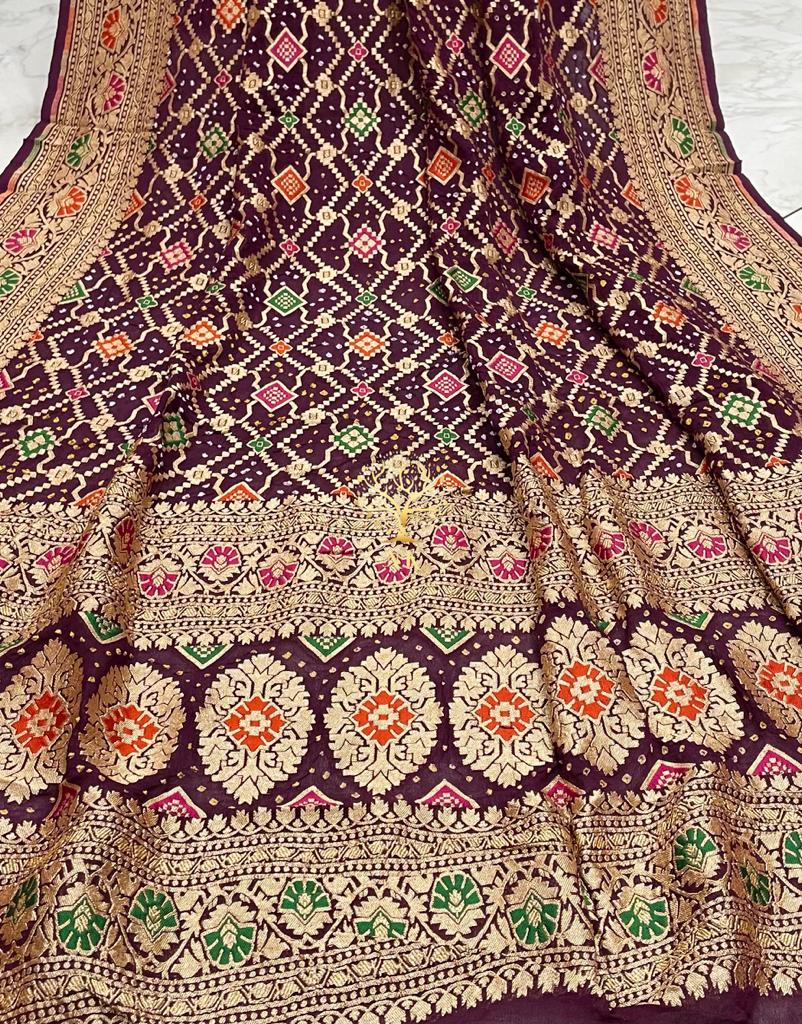 Jinava gorgette dupatta - Saffronfashionindia