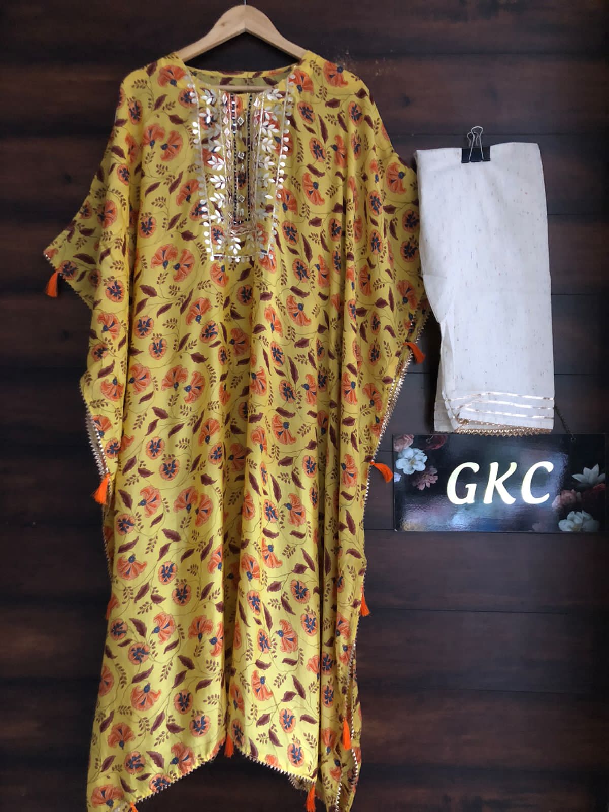 Beautiful kaftan pant set - Saffronfashionindia