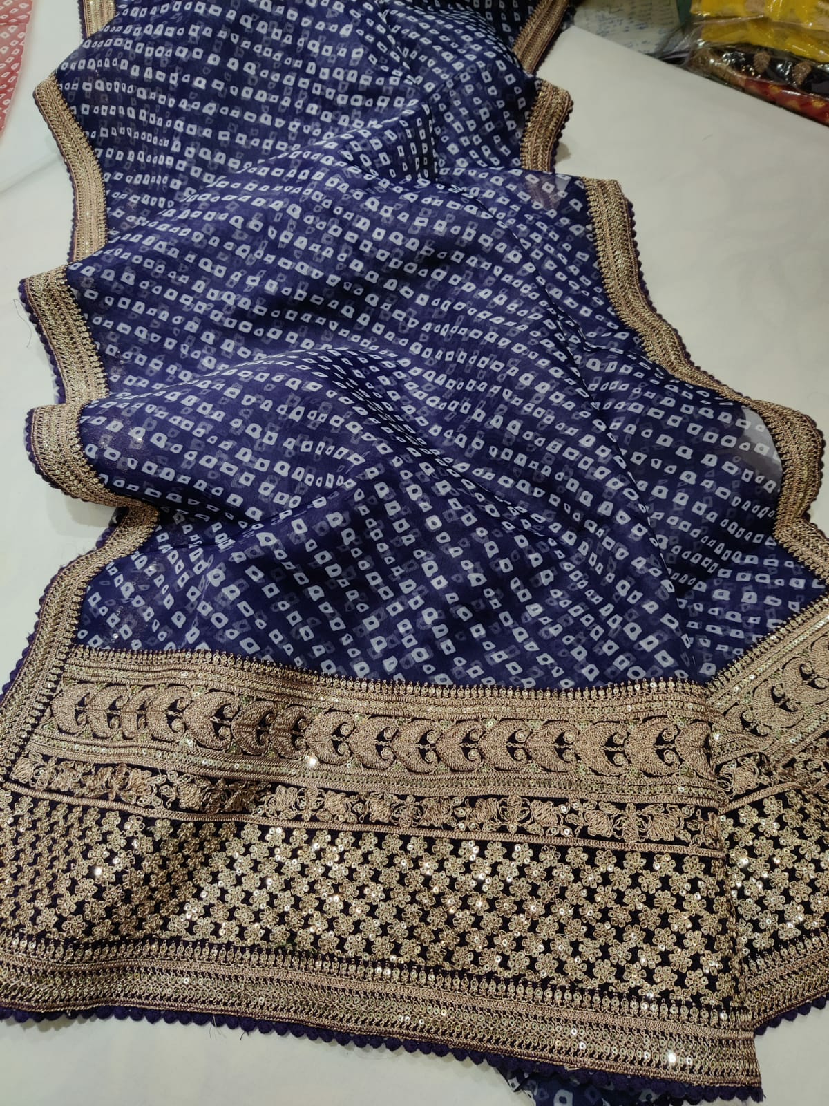 Omara lehariya organza saree - Saffronfashionindia