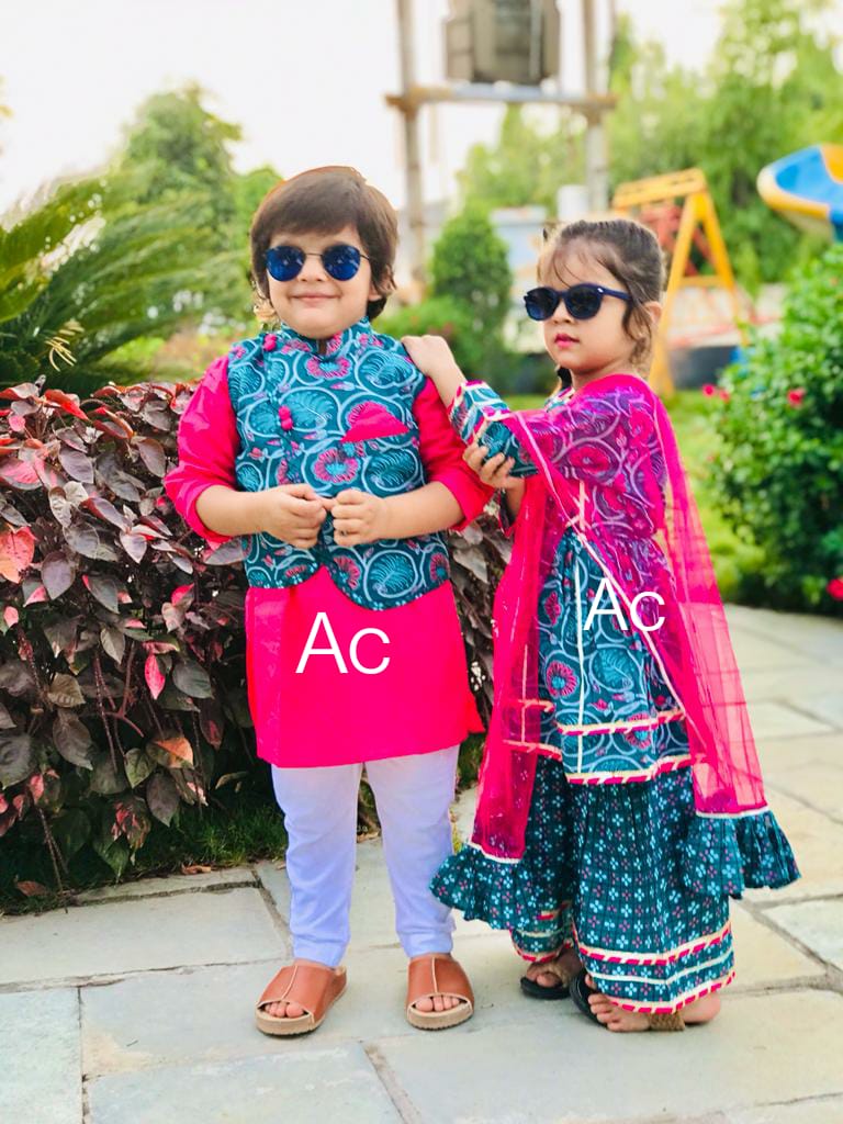 Borika kids combo dress - Saffronfashionindia