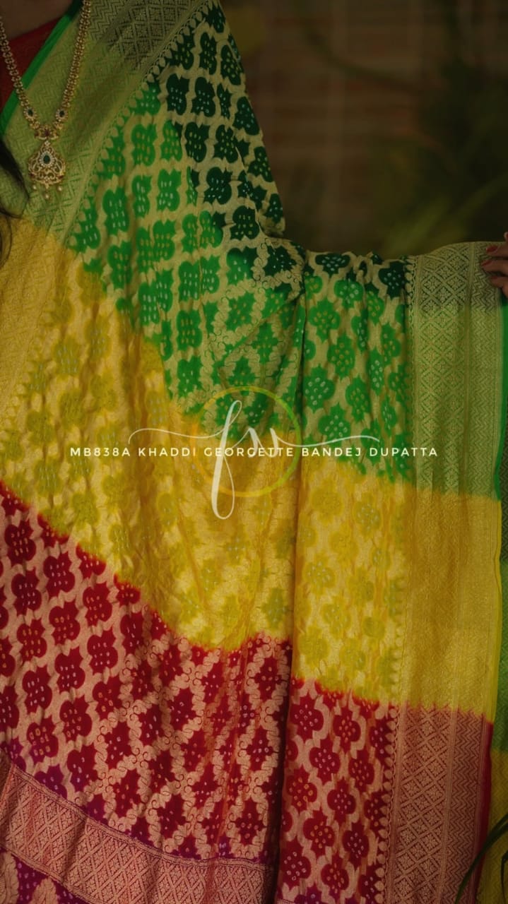 Colourful bandhej dupatta/beautiful dupatta - Saffronfashionindia
