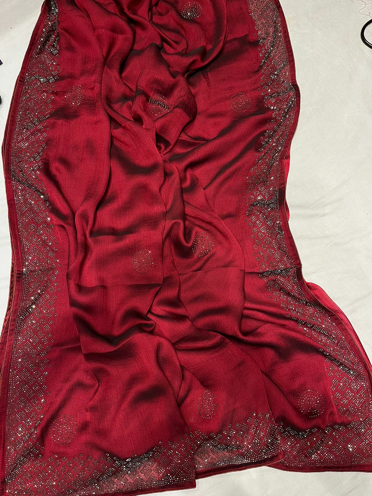 Valeria satin saree - Saffronfashionindia