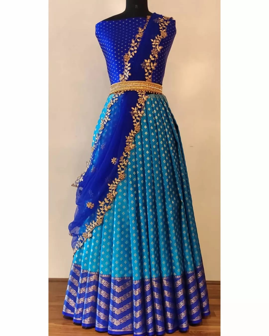 Banarsi pattu kanchi lehanga - Saffronfashionindia