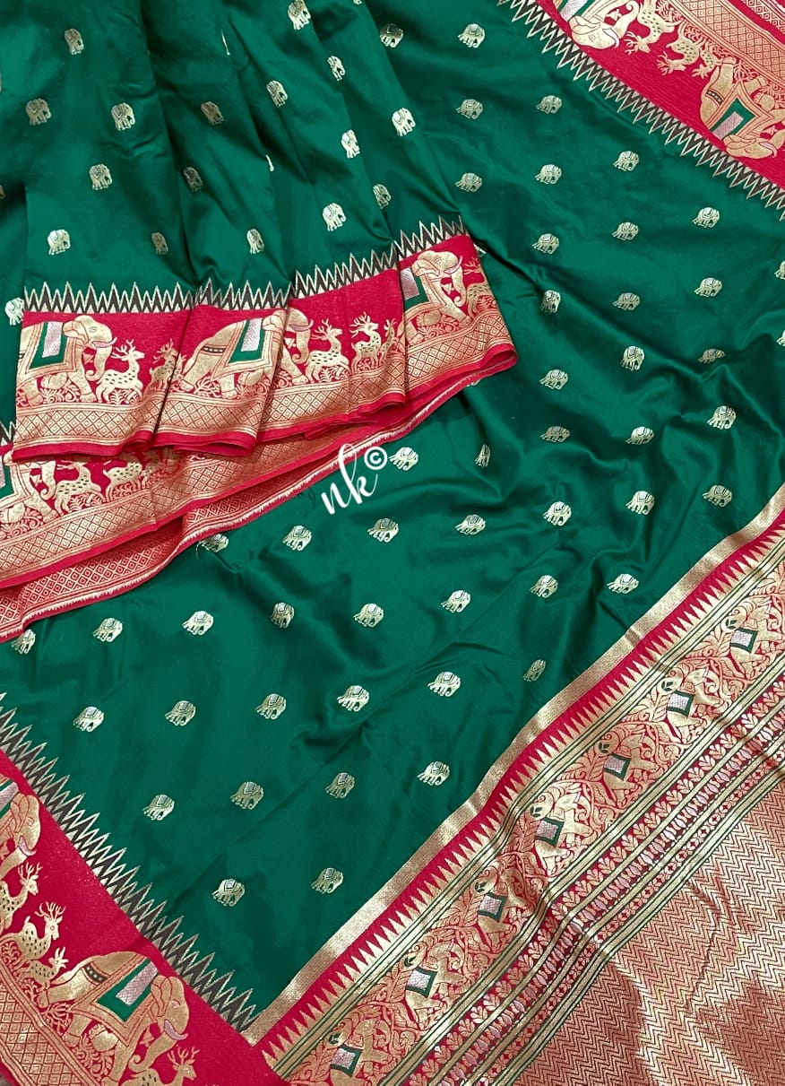 Gadwal banarsi saree - Saffronfashionindia