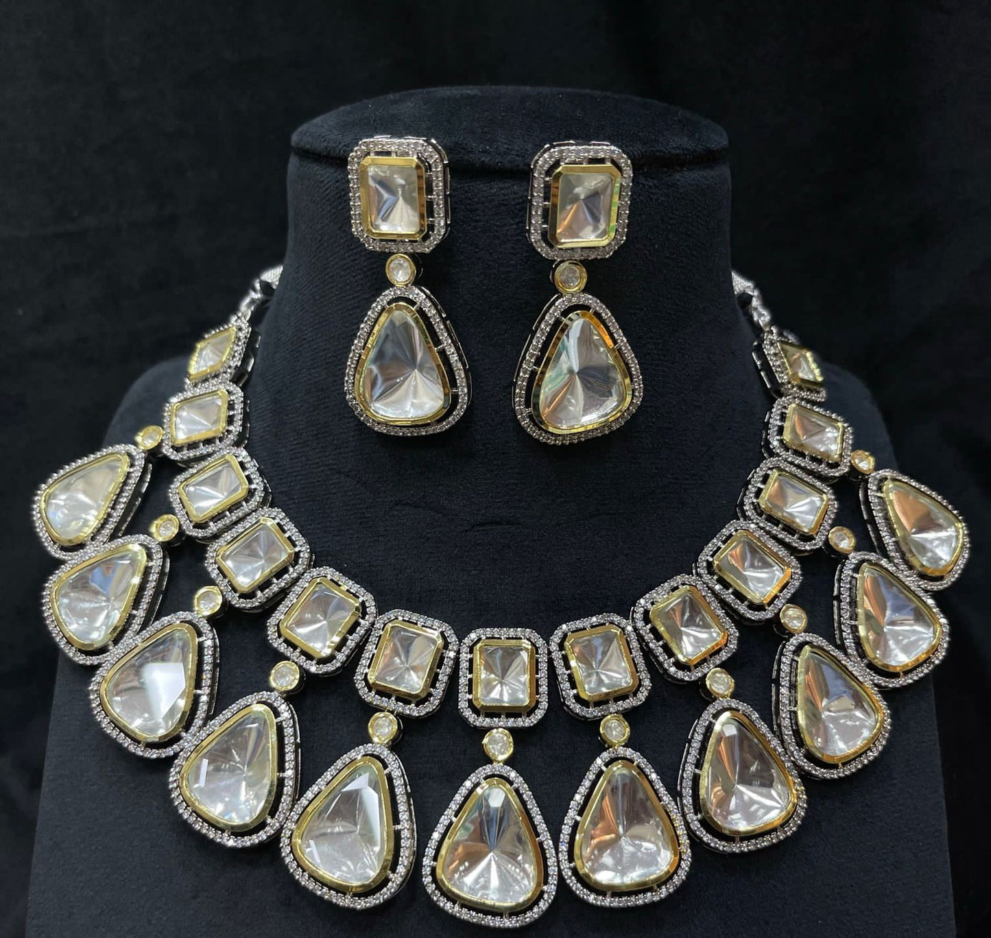 Ravish polki Kundan necklace - Saffronfashionindia