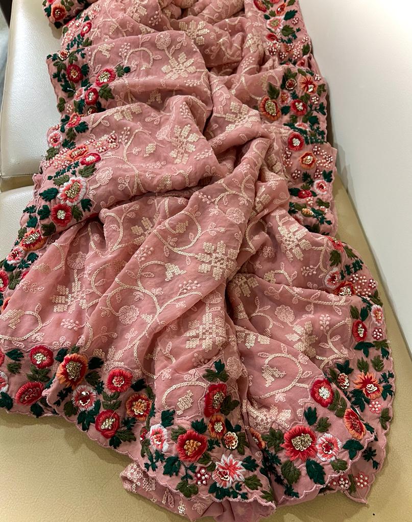 Naisha Embroidered saree - Saffronfashionindia