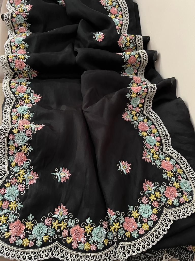 Mohini sequence organza saree - Saffronfashionindia
