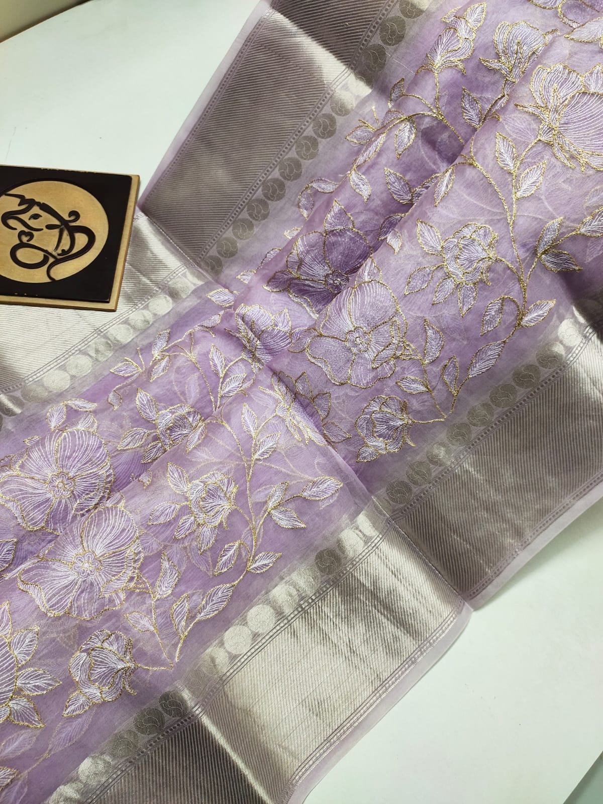 Banarsi kora saree - Saffronfashionindia