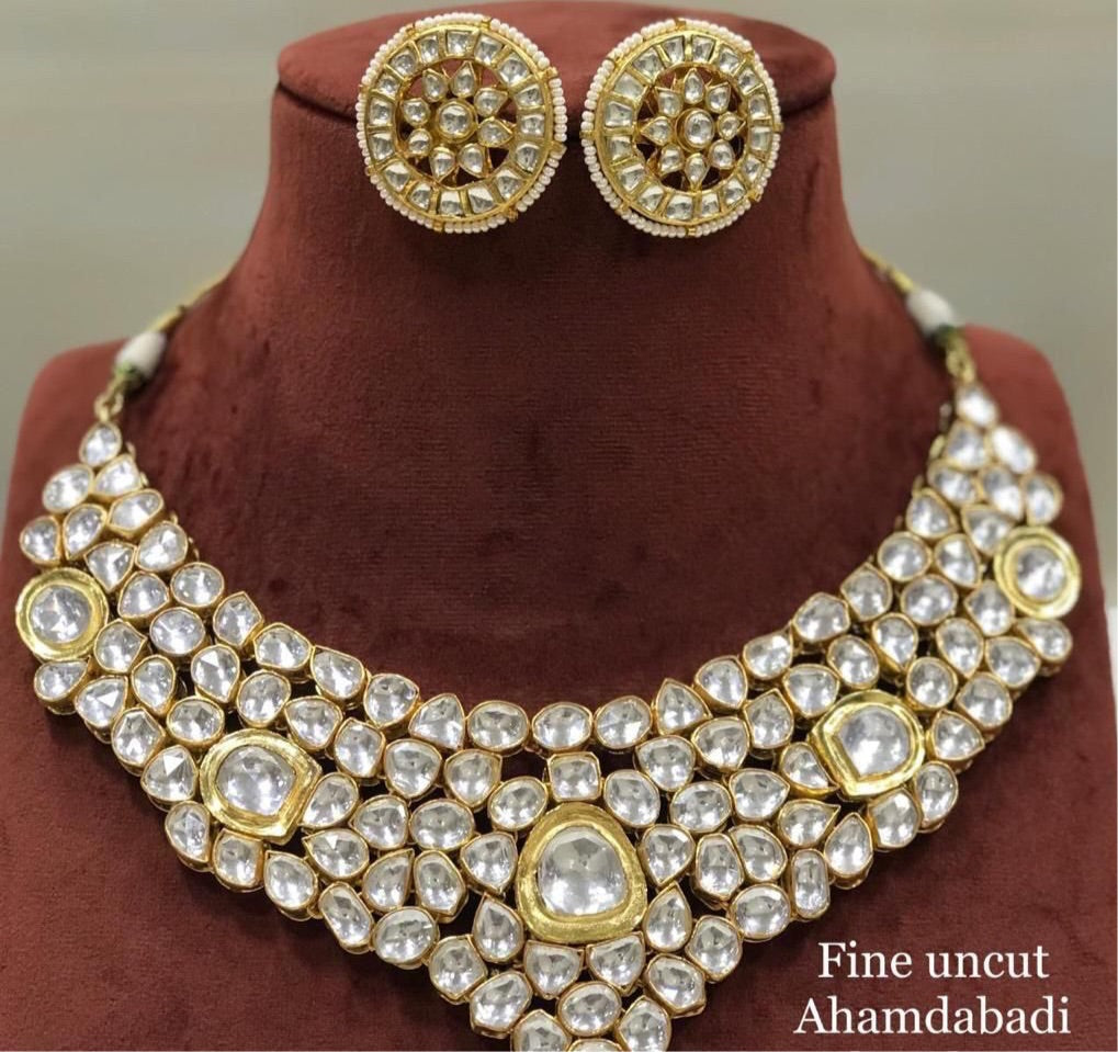 Polki Kundan set/Kundan necklace - Saffronfashionindia