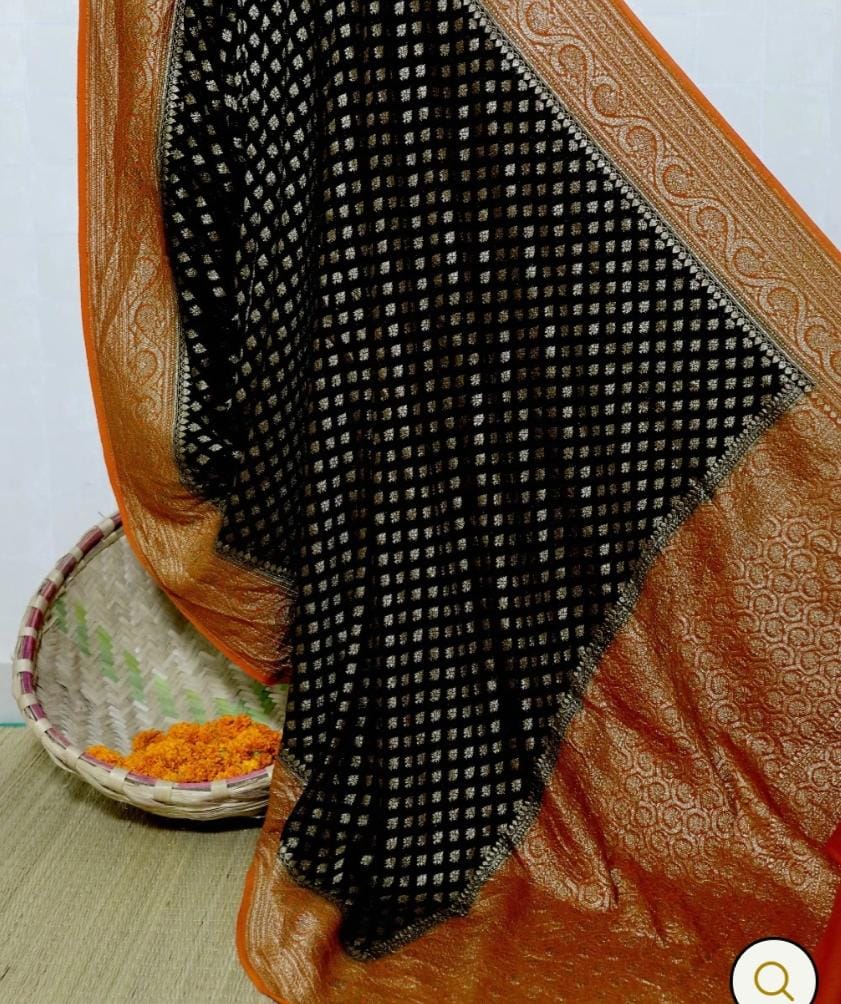 Nafsa gorgette saree - Saffronfashionindia