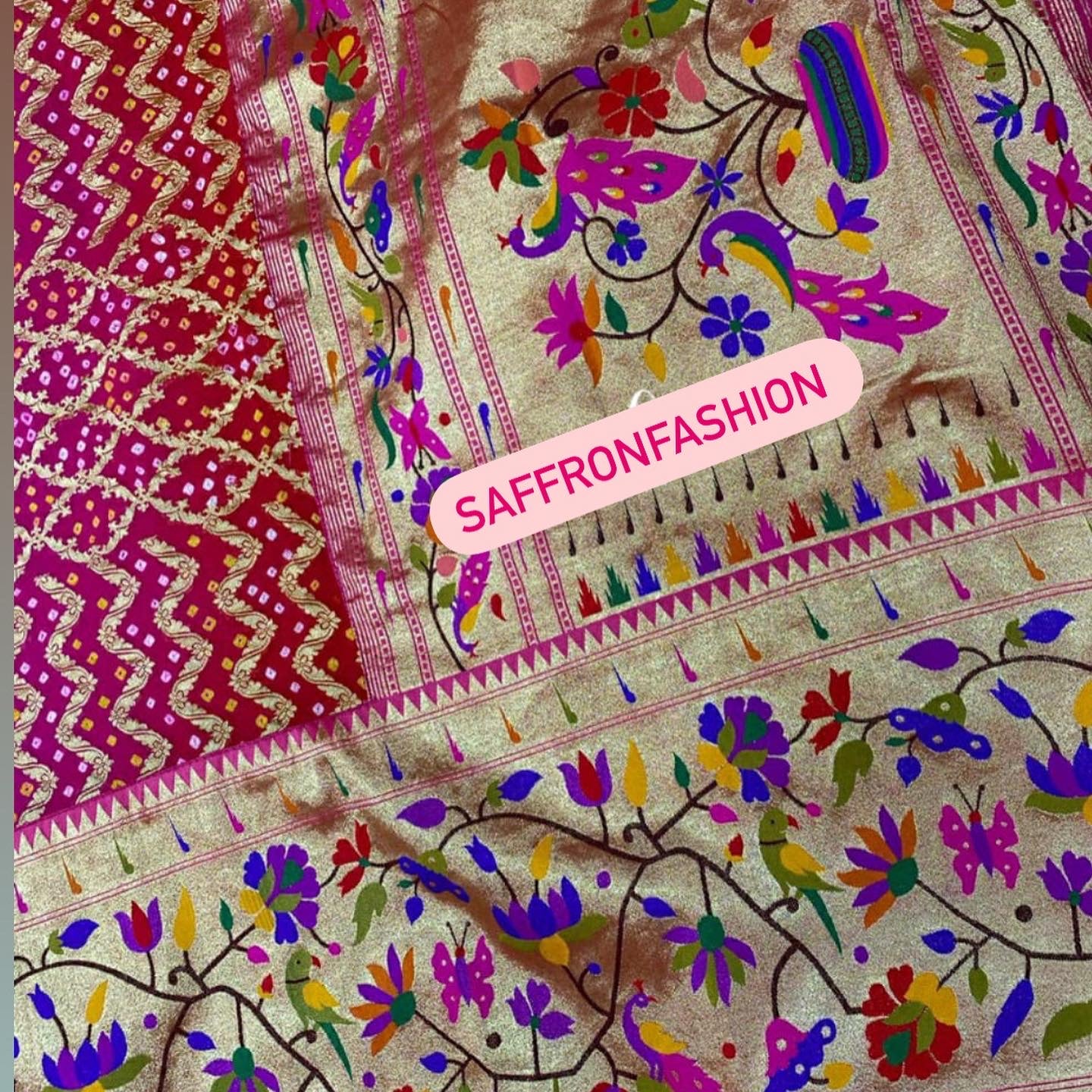 Paithani inspired handloom saree - Saffronfashionindia