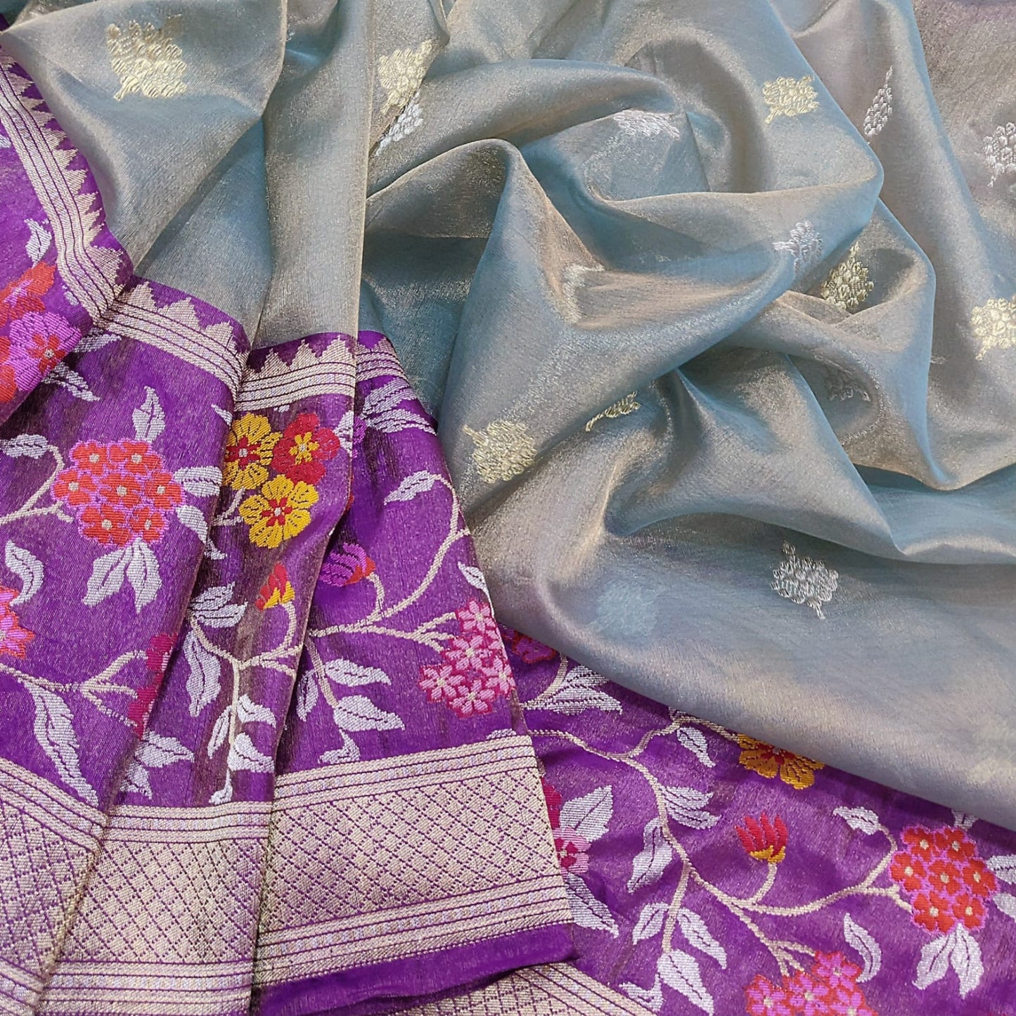 Kiara tissue handwoven saree - Saffronfashionindia