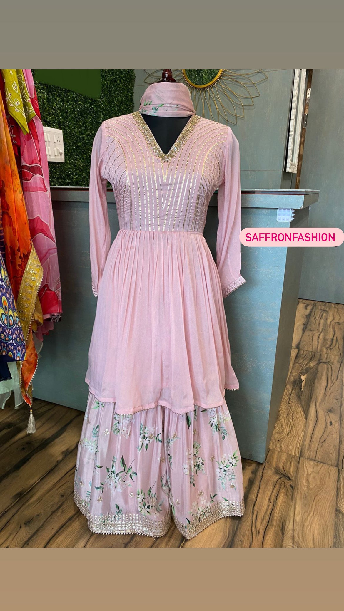 Vanshika peplum gotta dress - Saffronfashionindia