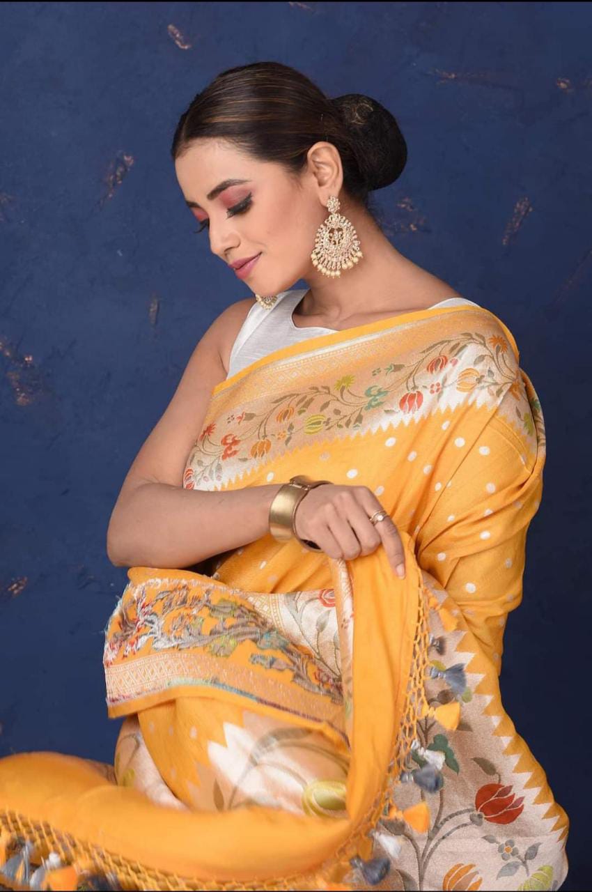 Tussar handloom saree - Saffronfashionindia