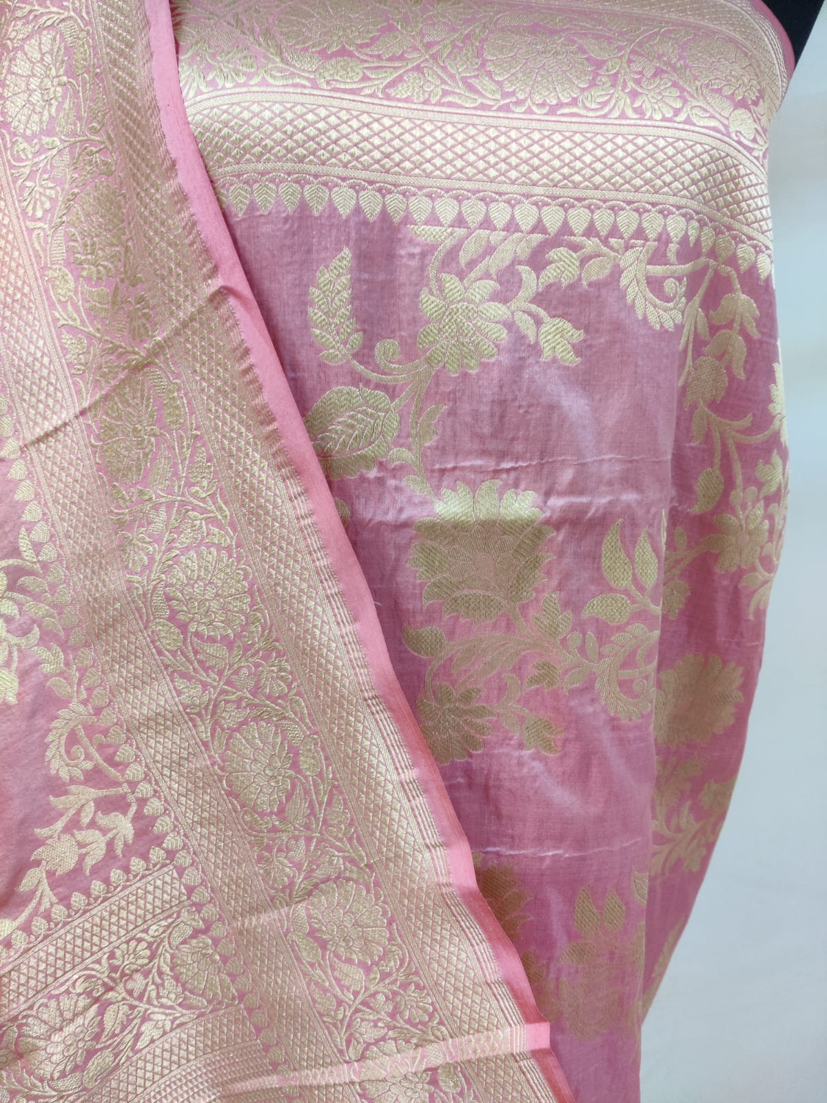Katan handwoven silk dupatta - Saffronfashionindia