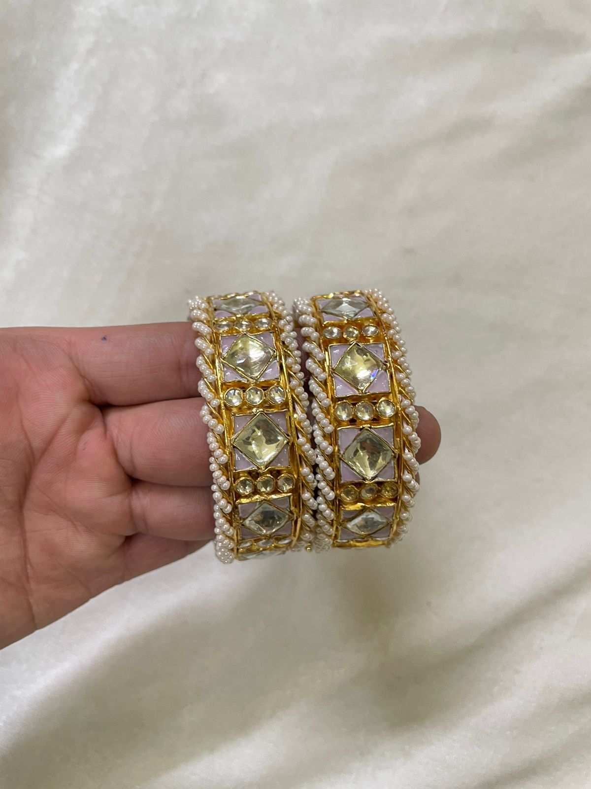 Rucili Kundan bangle/bangle/Kundan bangle - Saffronfashionindia
