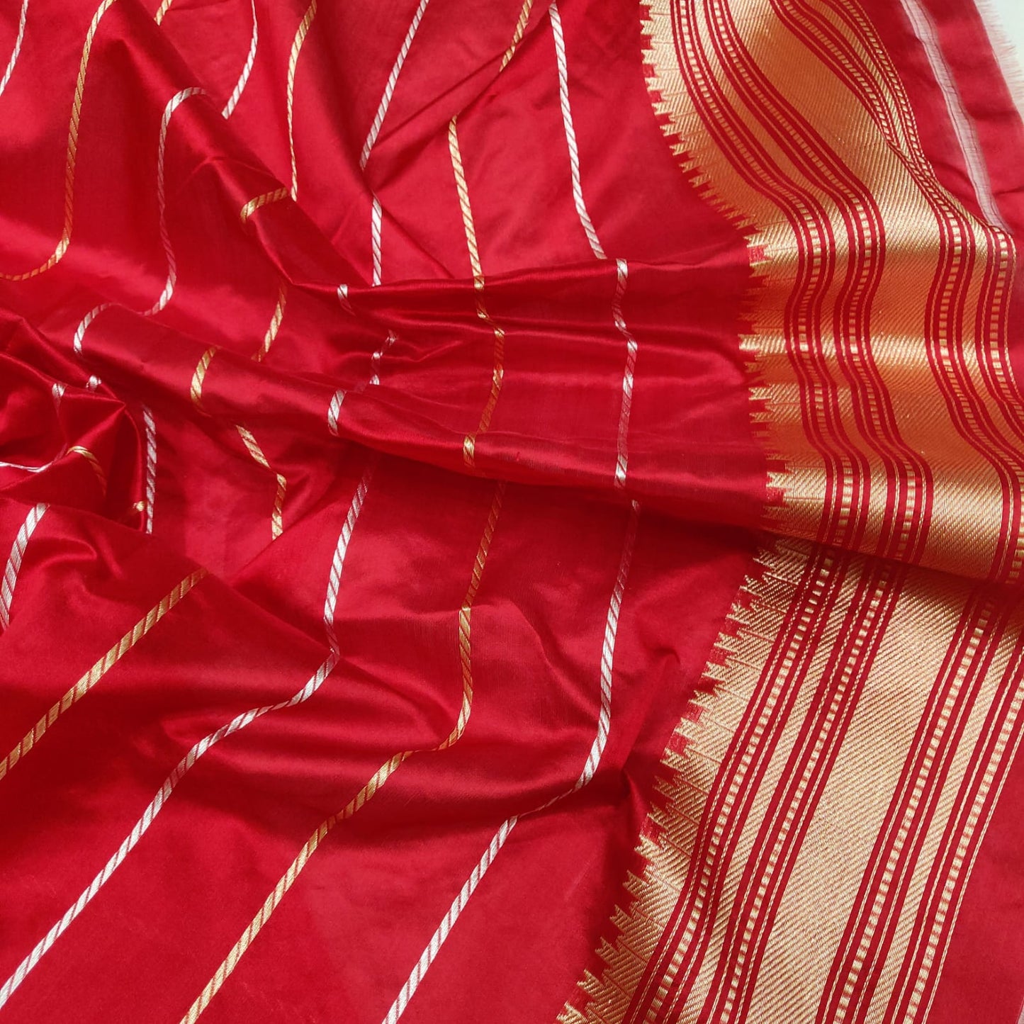 Green kora tissue silk saree - Saffronfashionindia