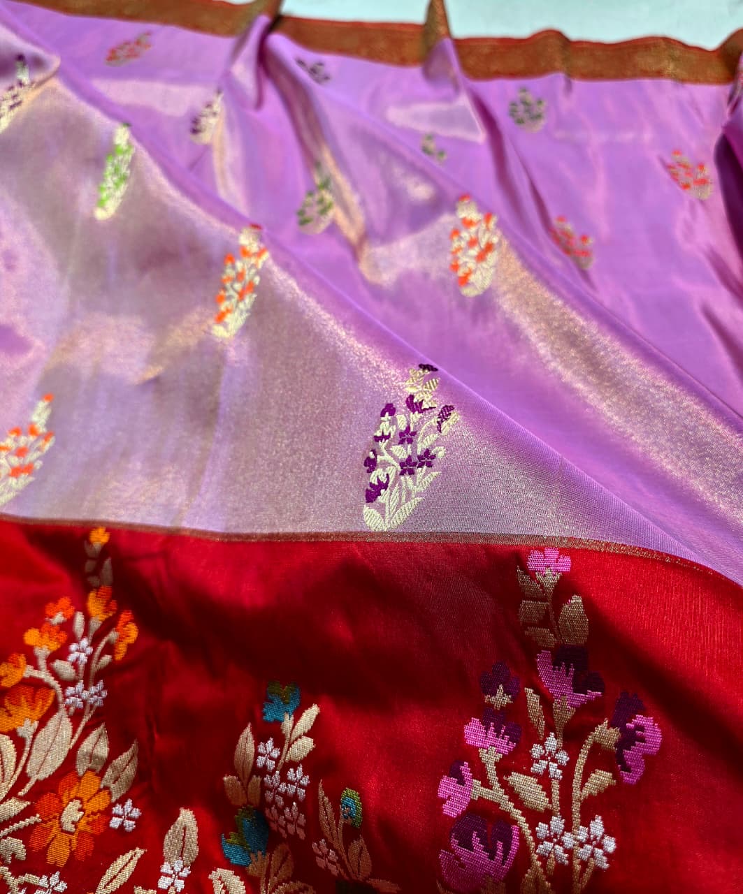 Purple vintage saree Banarsi kadhwa saree handwoven silk saree Indian traditional silk sarees SaffronFashion