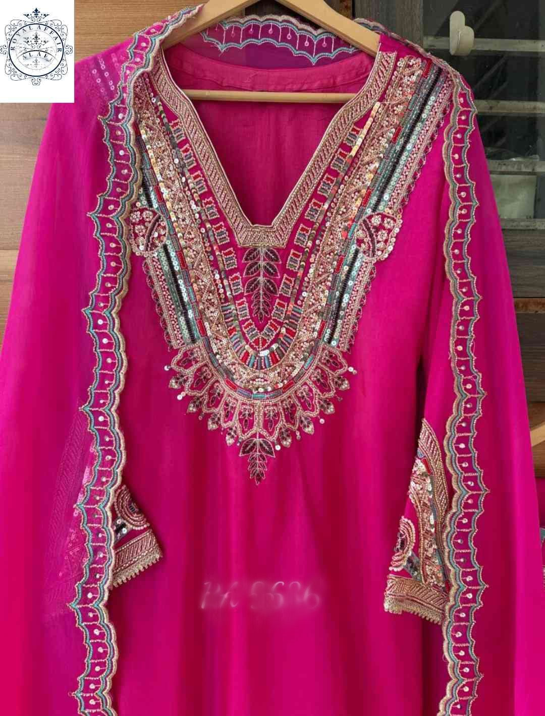 Embroidered Salwar Suit with Dupatta | Pakistani Style Designer Suit SaffronFashion