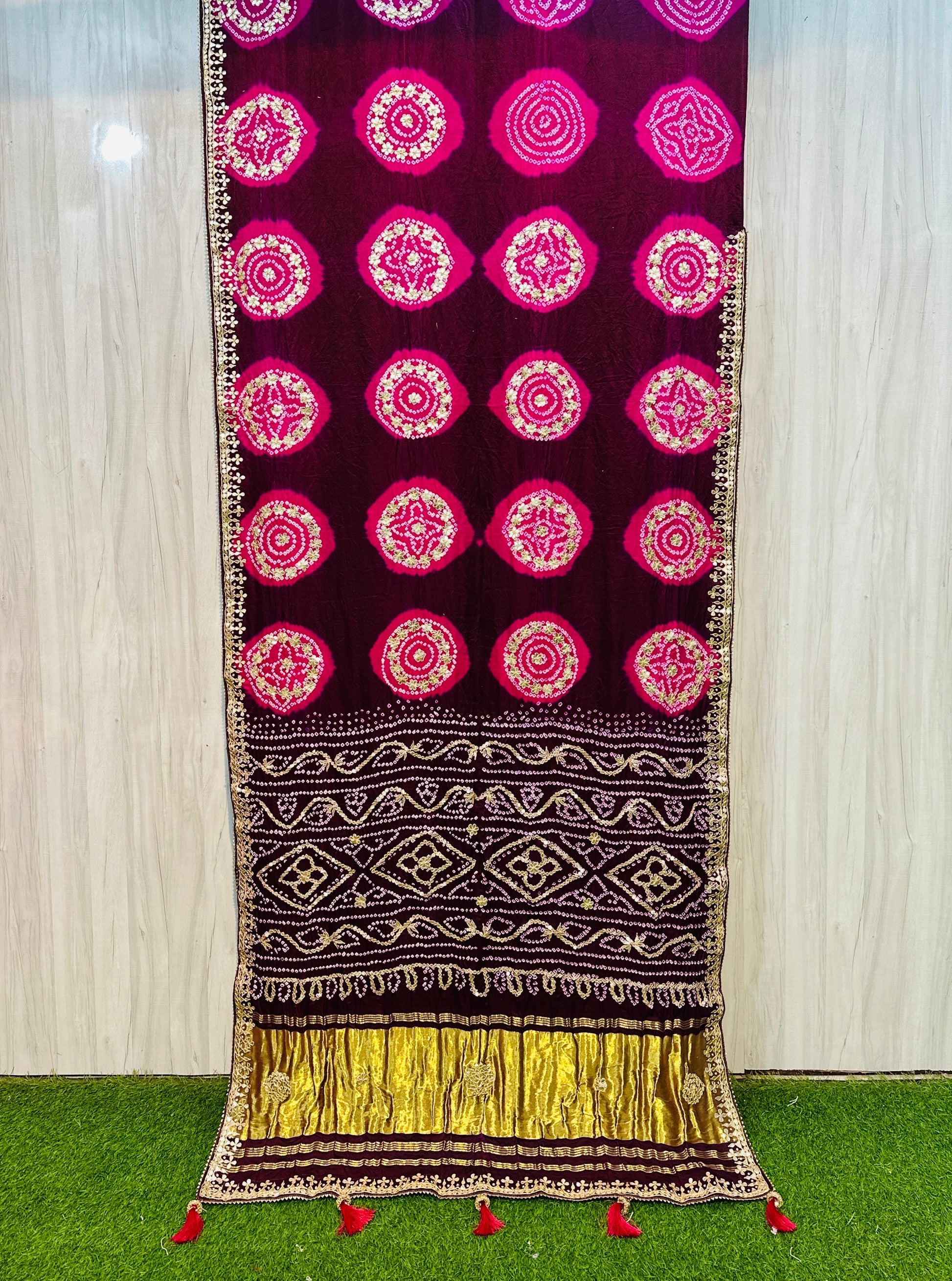 Gottapatti Ghajini silk saree wedding saree women sari blouse - Saffronfashionindia