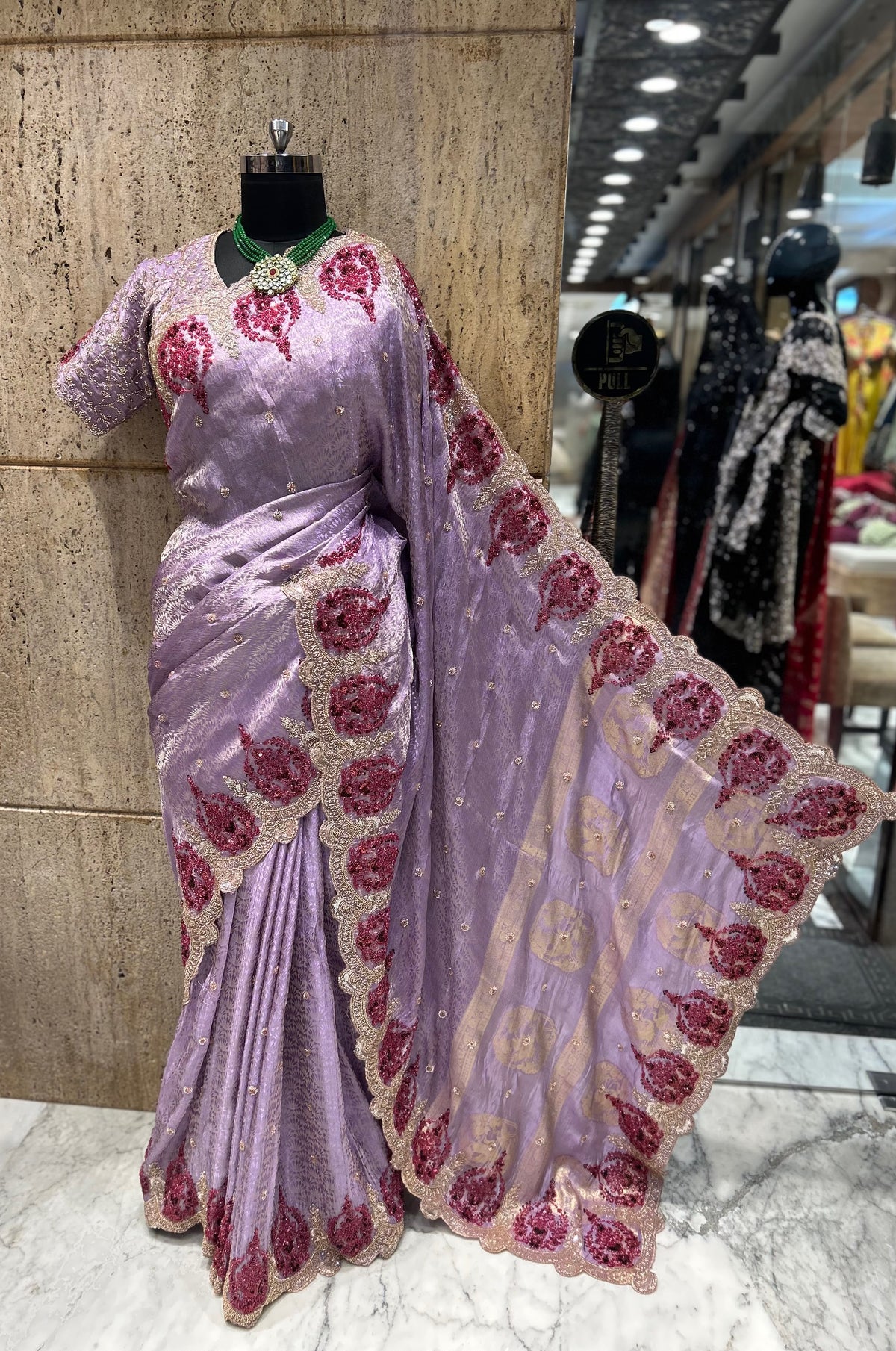 Soft silk upada saree embroidered saree partywear sari blouse SaffronFashion