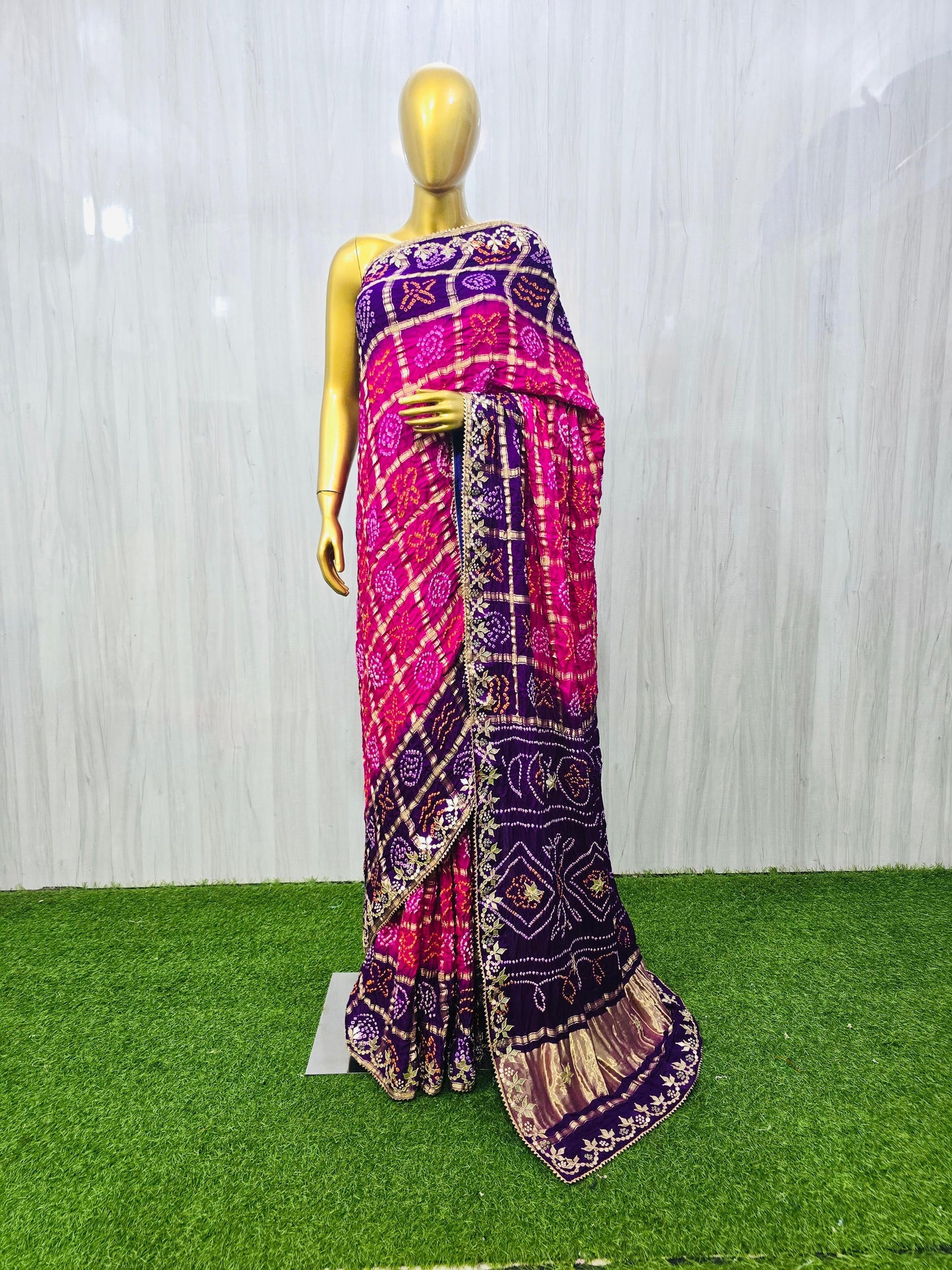 Purple gajji silk saree gharchola sarees SaffronFashion