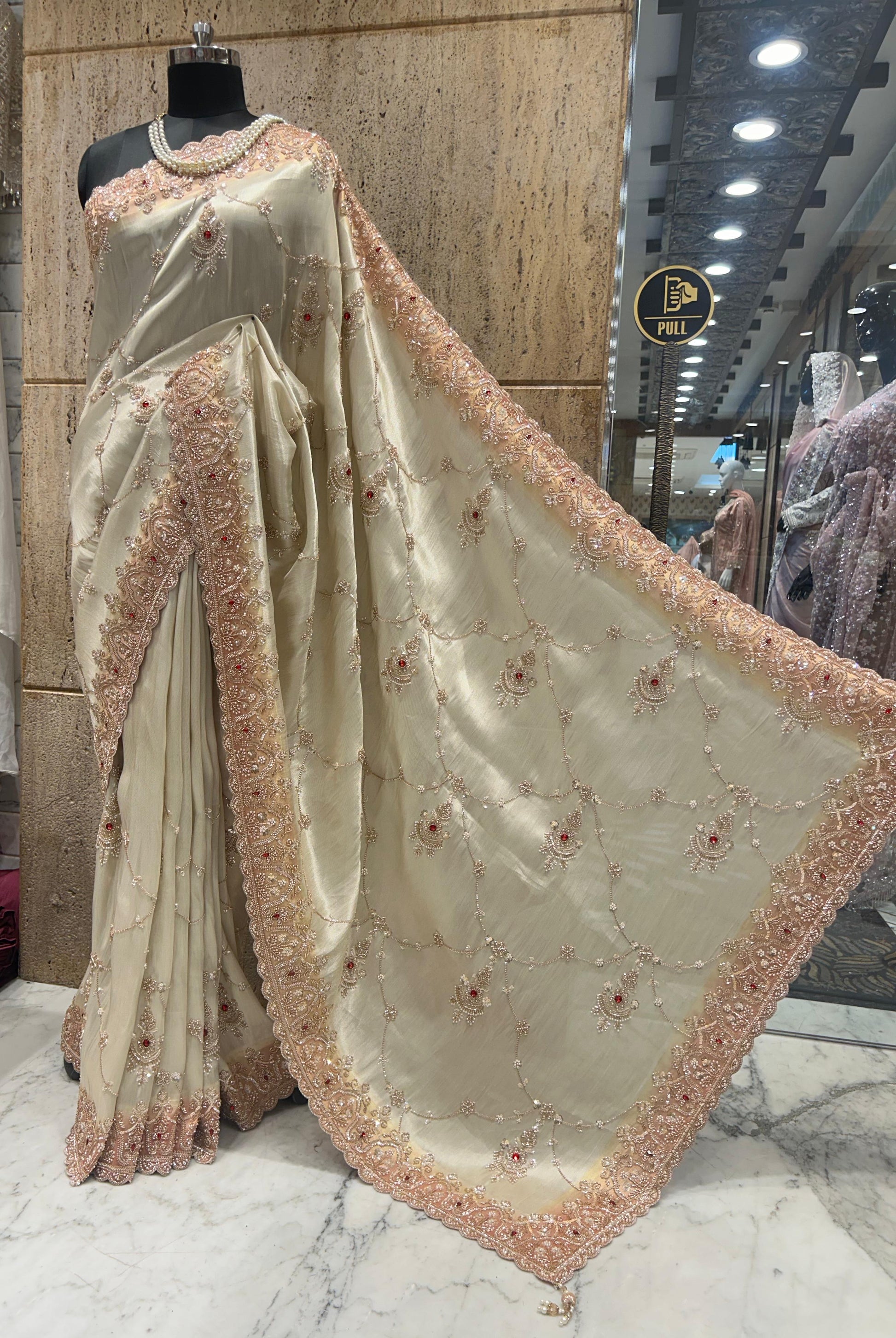 Silk Kanjeevaram saree wedding sari reception saree blouse Saffronfashionindia