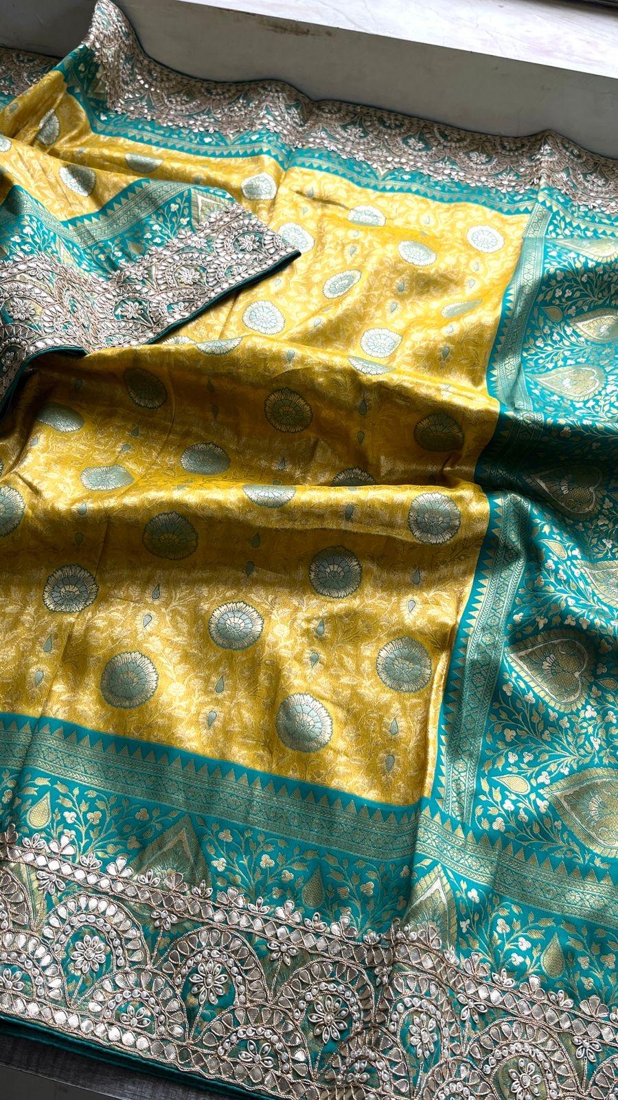 Banarsi Kanjeevaram saree gottapatti sarees - Saffronfashionindia