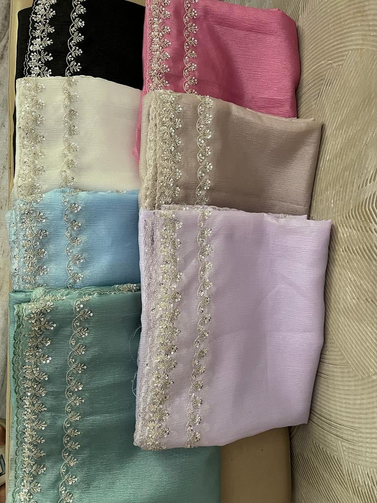 Ruhaani crushed tissue partywear sarees - Saffronfashionindia