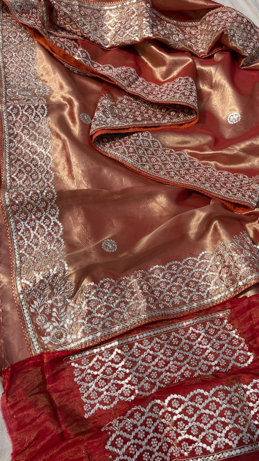 Zavish Zari Tissue saree Partywear sarees - Saffronfashionindia