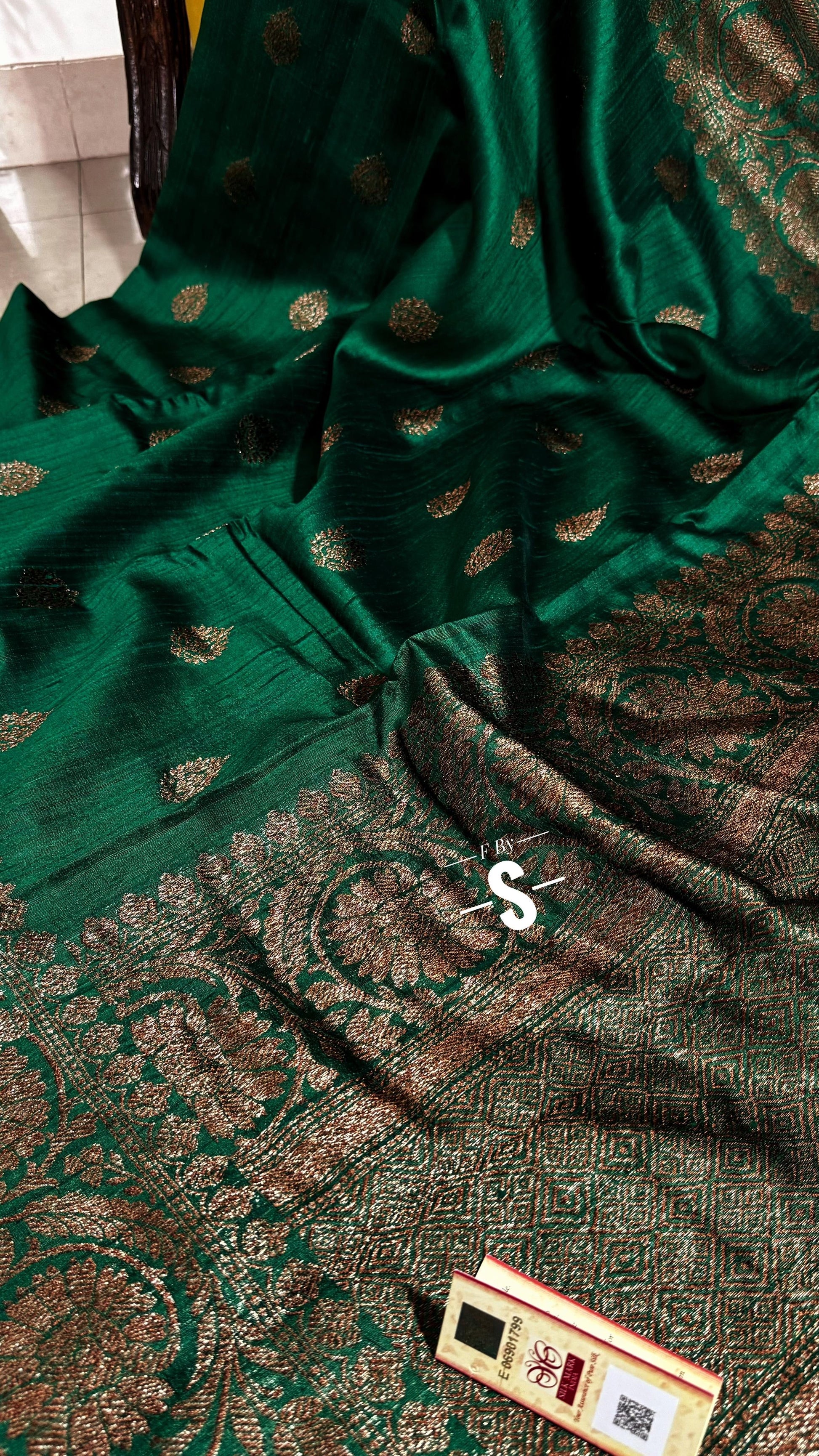 Tussar handwoven luxury saree Indian saree blouse SaffronFashion