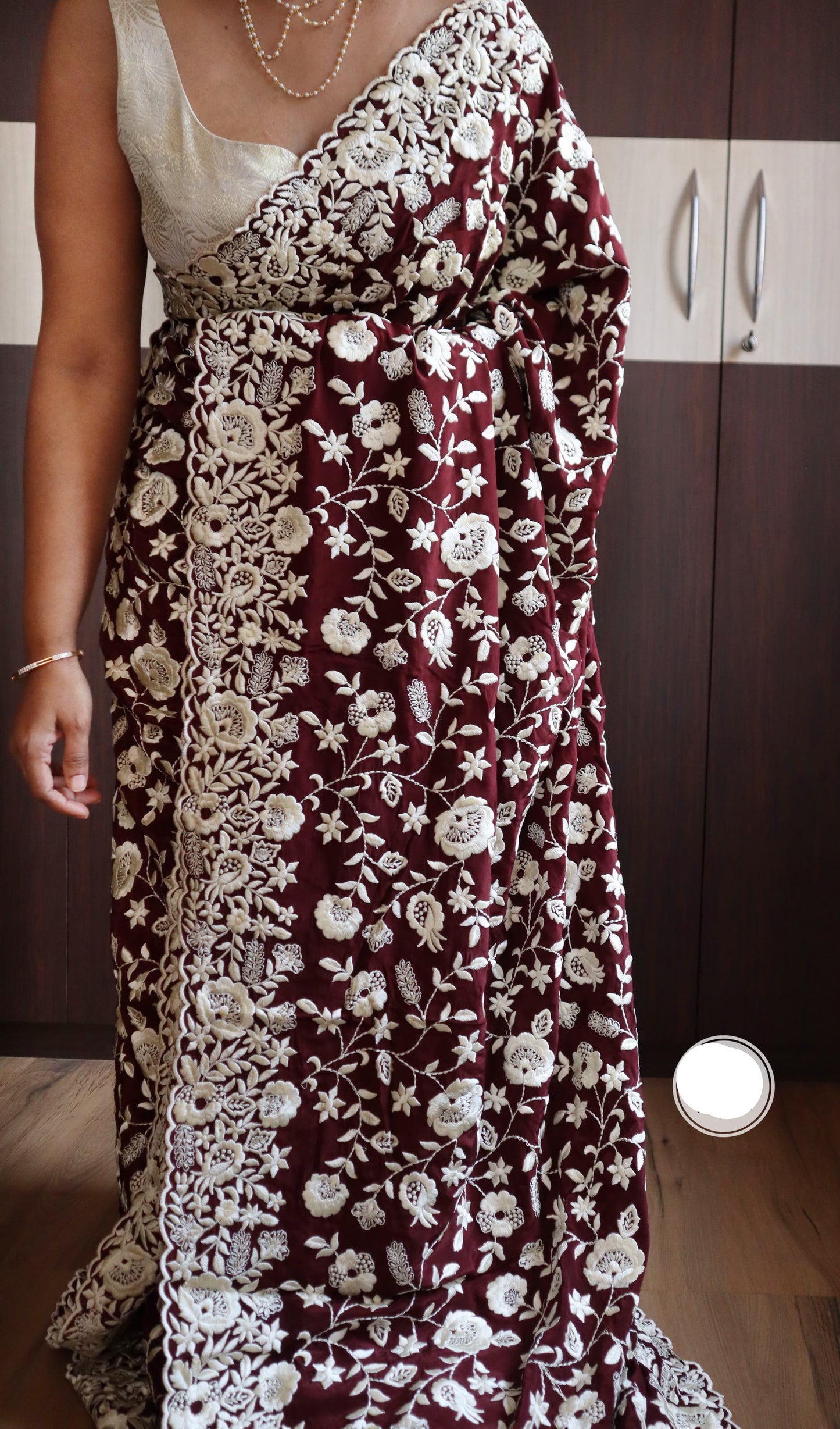 Luvisha Parsi inspired saree crepe beautiful sarees SaffronFashion