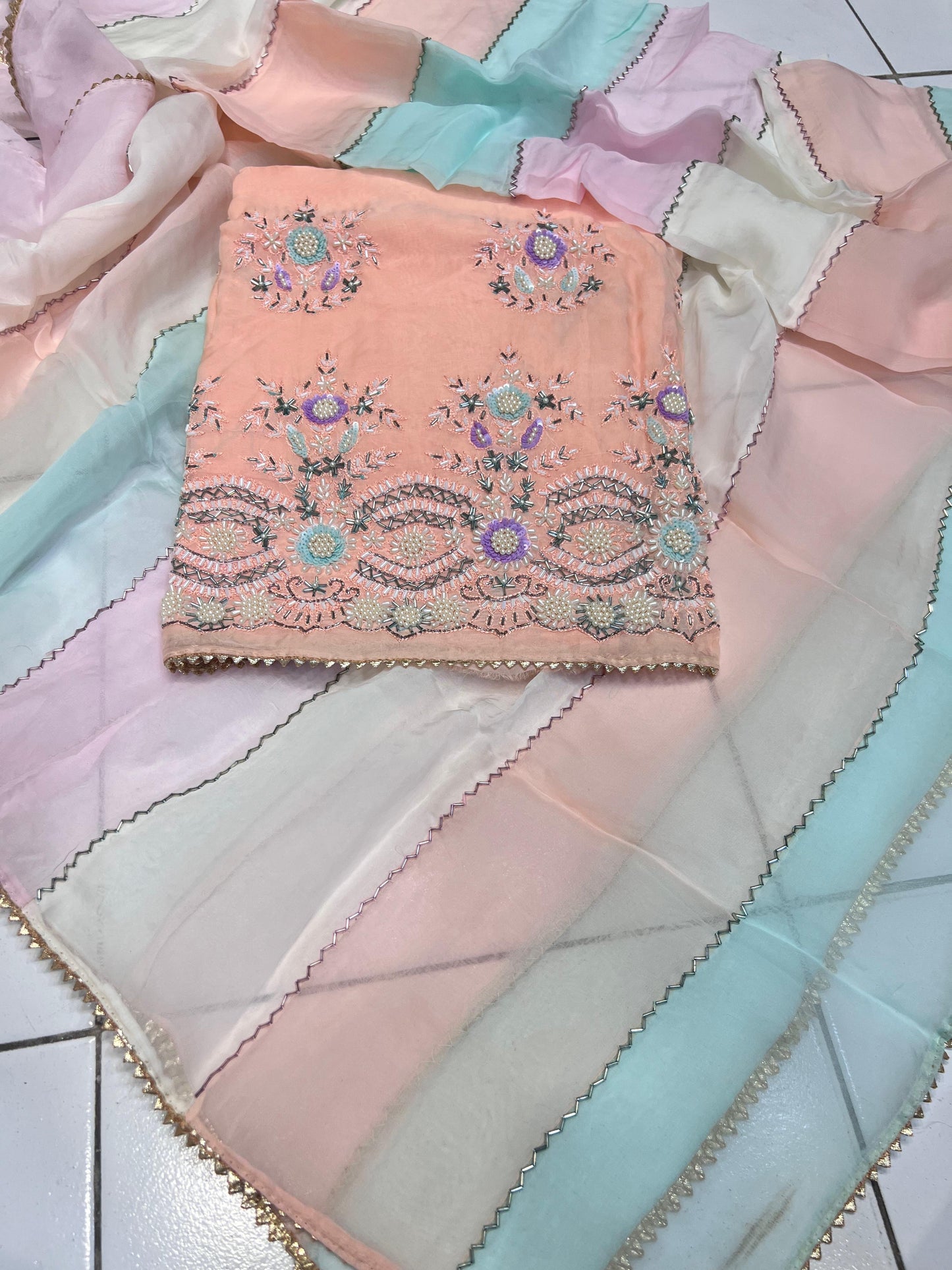 Exclusive Organza punjabi suit Indian salwar suit - Saffronfashionindia
