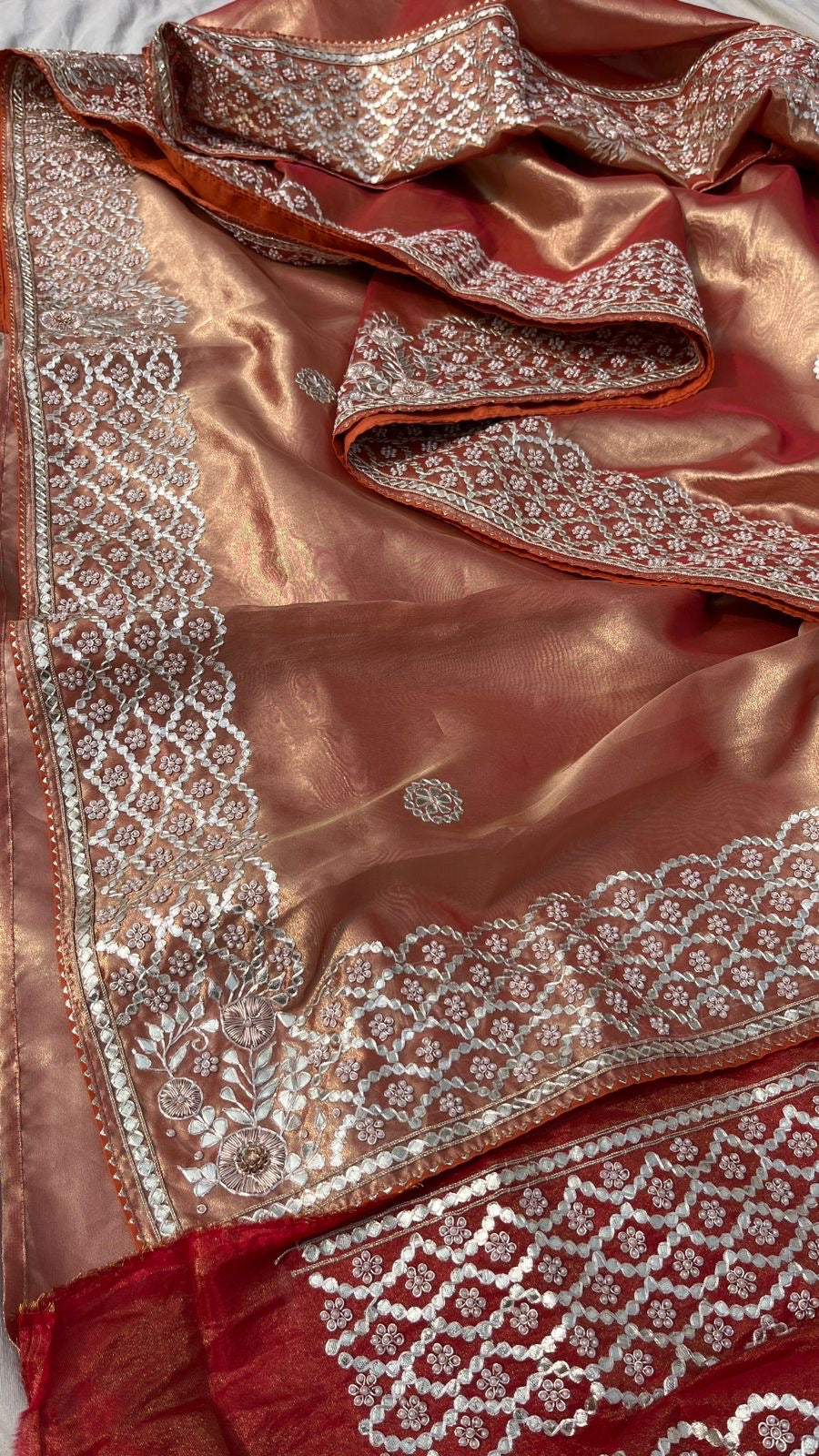 Zavish Zari Tissue saree Partywear sarees - Saffronfashionindia