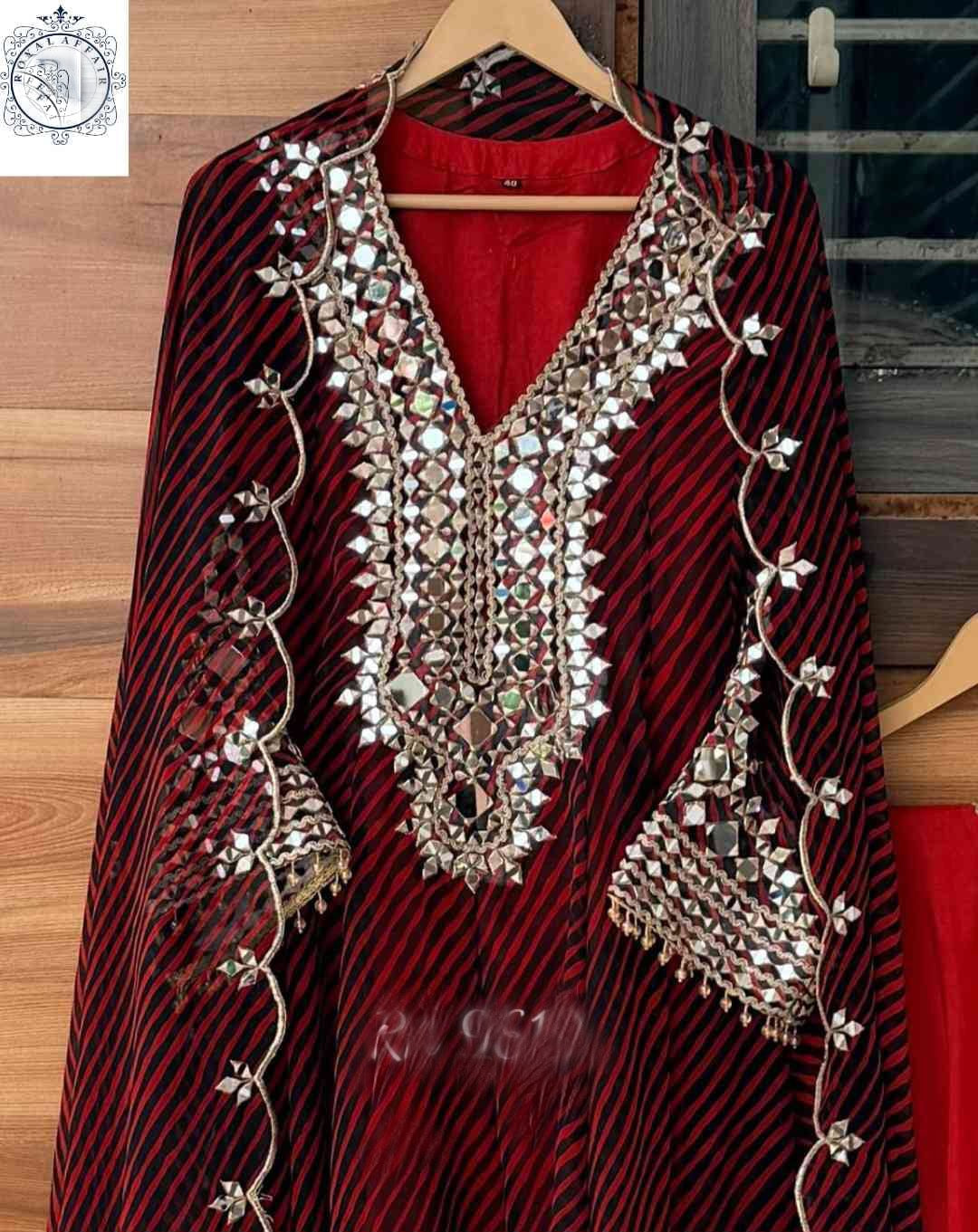 Lehariya Anarkali salwar suit women dresses SaffronFashion