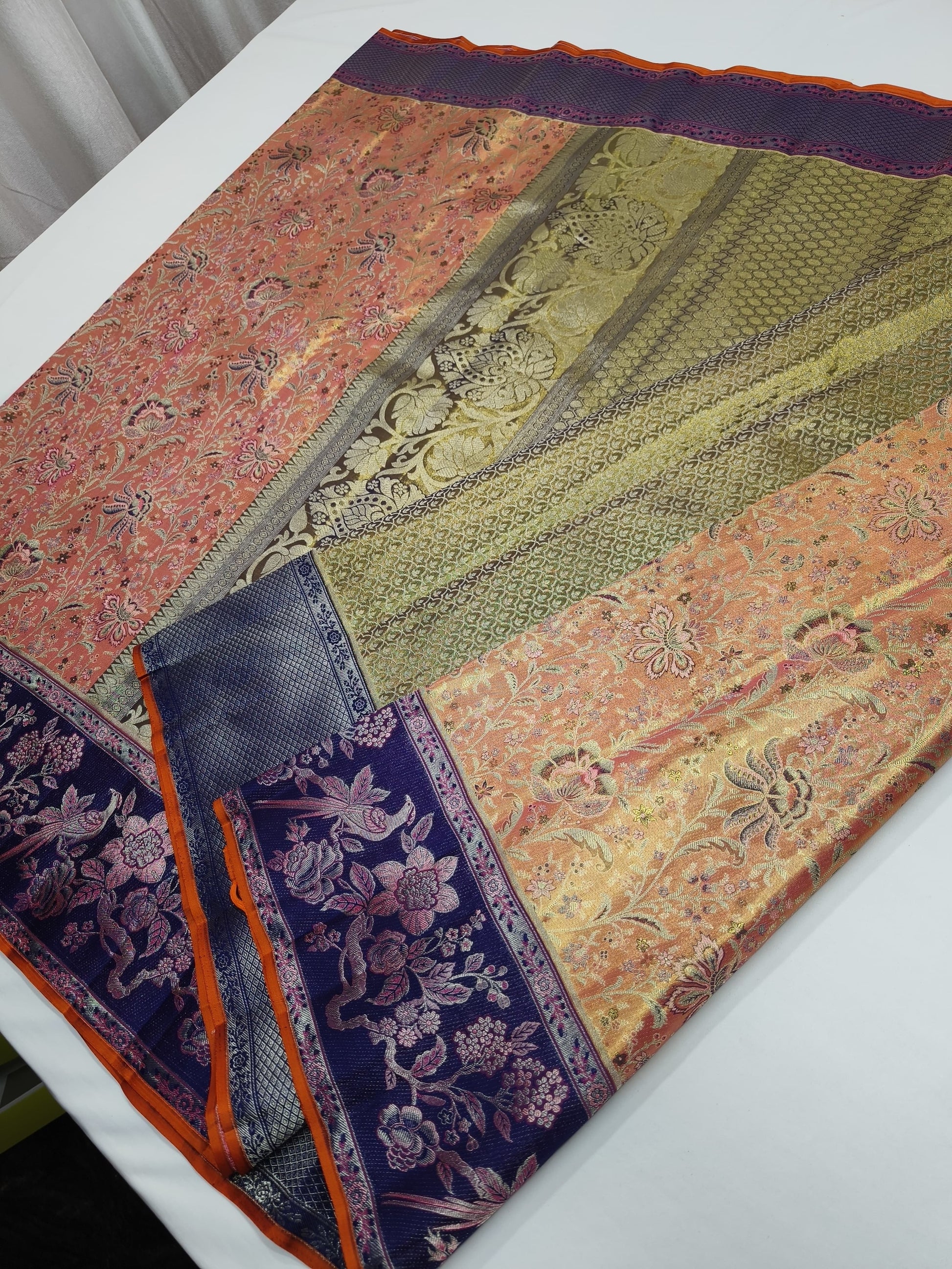 Meenakari kanjeevaram bridal silk saree - Saffronfashionindia