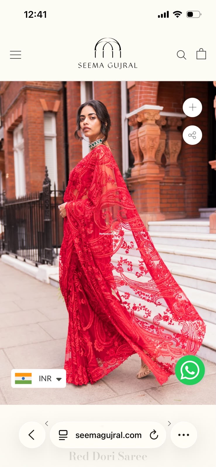 Red bridal saree net sari blouse wedding sarees Partywear sarees SaffronFashion