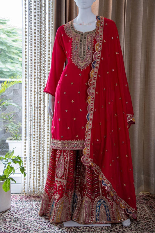 Oliva sharara dress women dress Pakistani dress - Saffronfashionindia