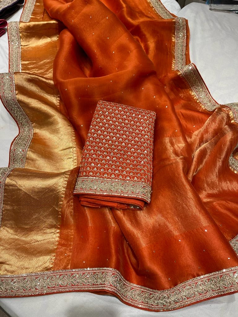 Ruksaar Kanjeevaram inspired Indian sarees - Saffronfashionindia