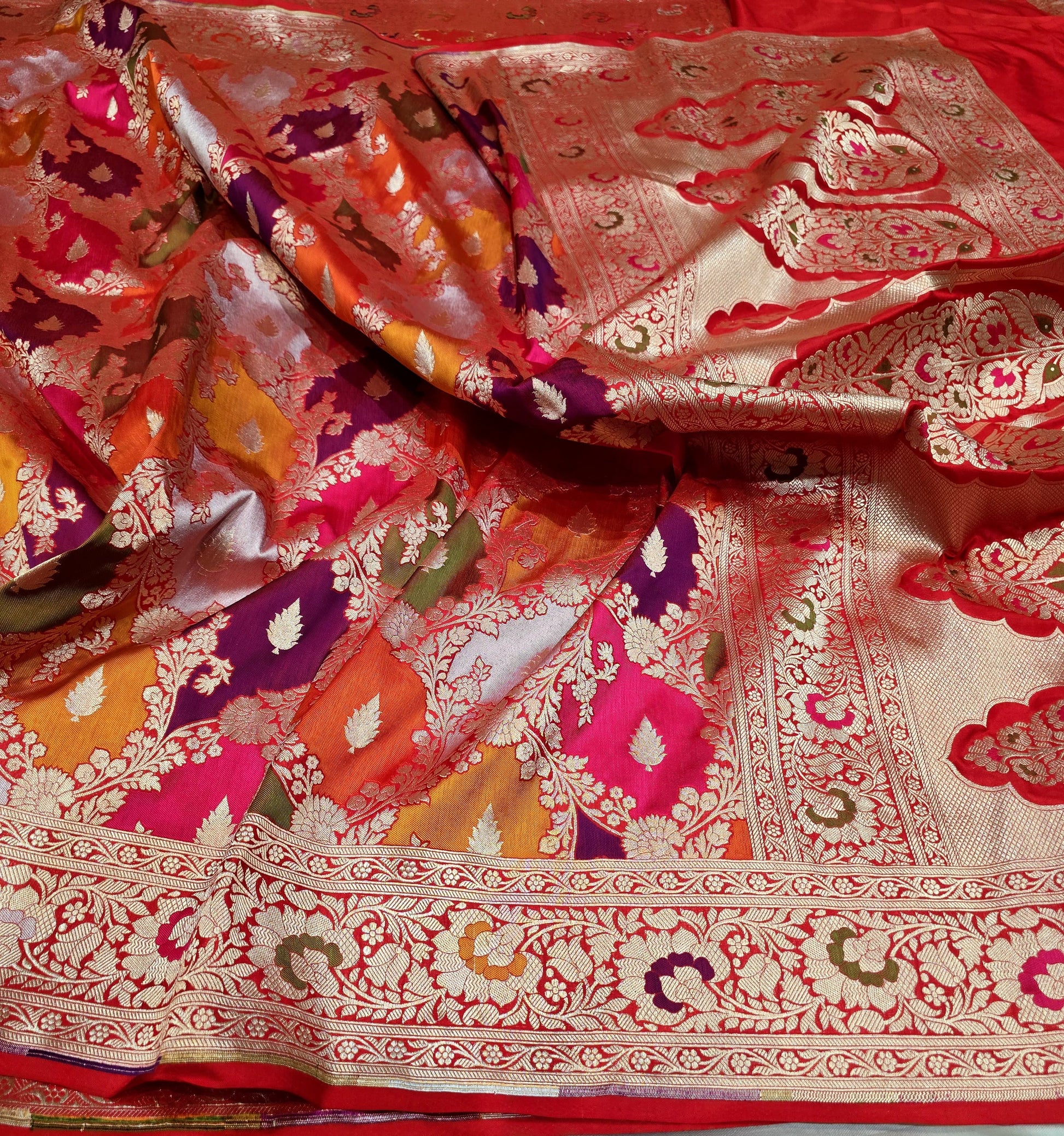 Banarsi Rangkat saree Indian beautiful saree blouse - Saffronfashionindia