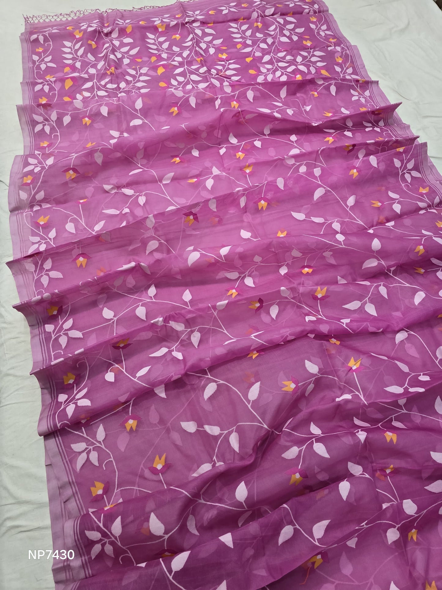 Aliva muslin Jamdani saree Tantuj sarees blouse Saffronfashionindia