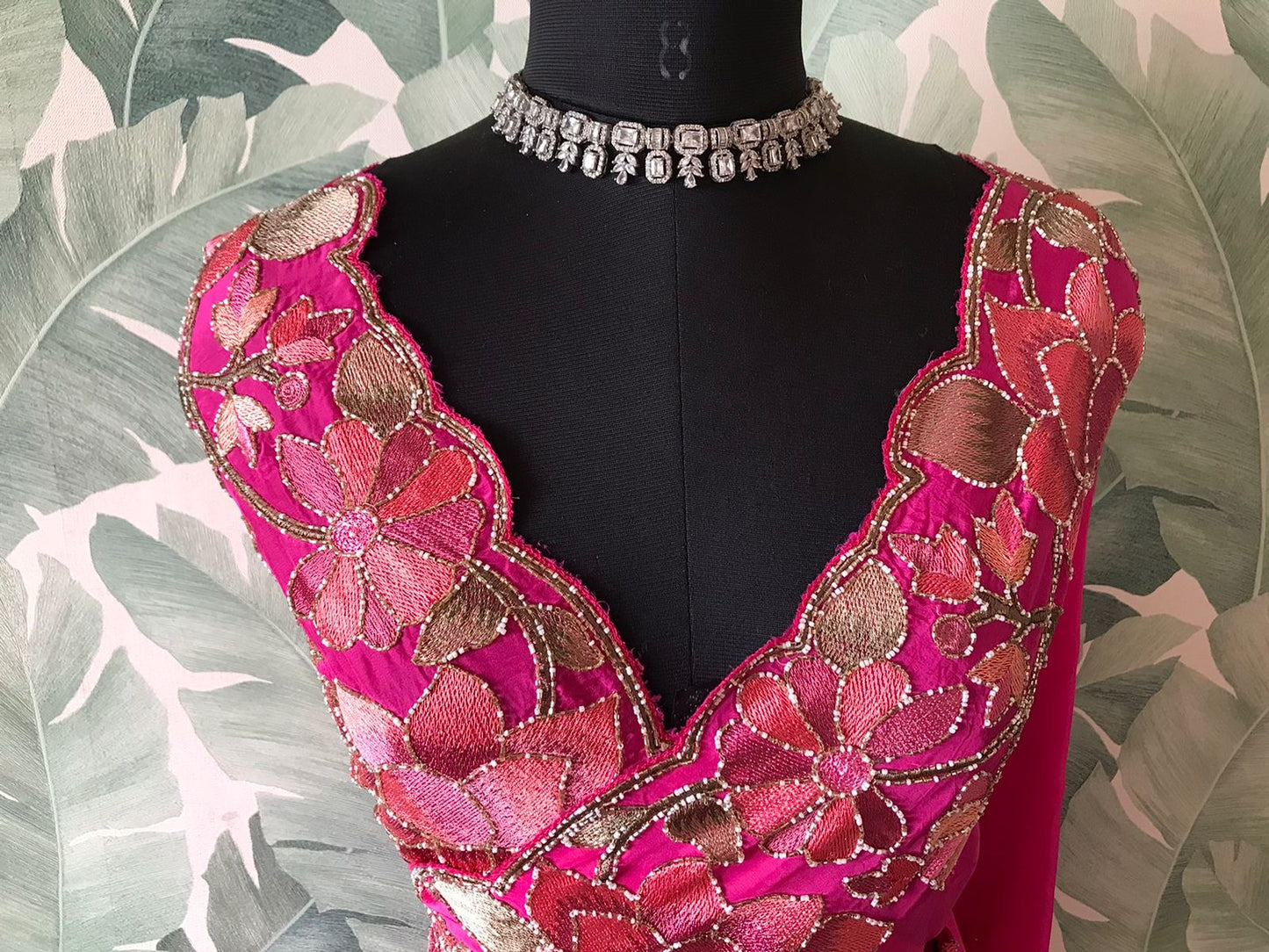 Premium floral saree organza saree beautiful sari blouse SaffronFashion