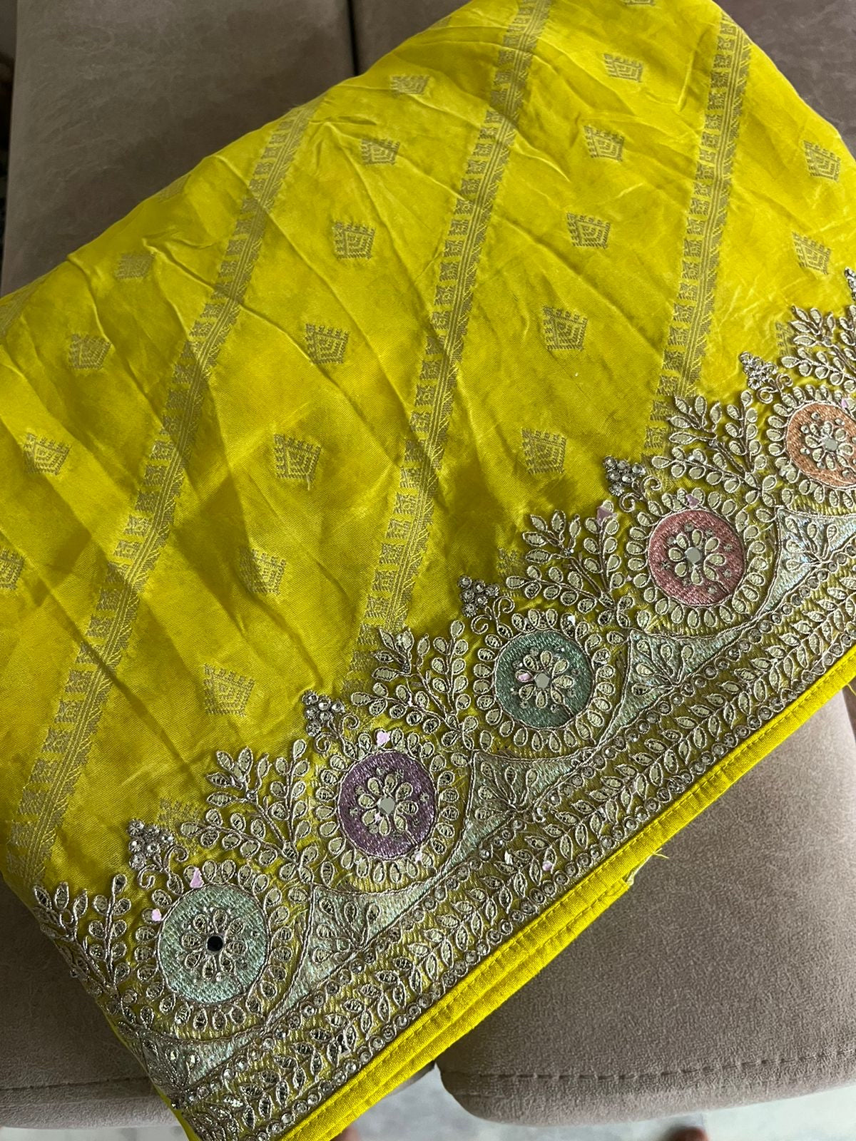 Gottapatti organza weaved saree reception saree - Saffronfashionindia