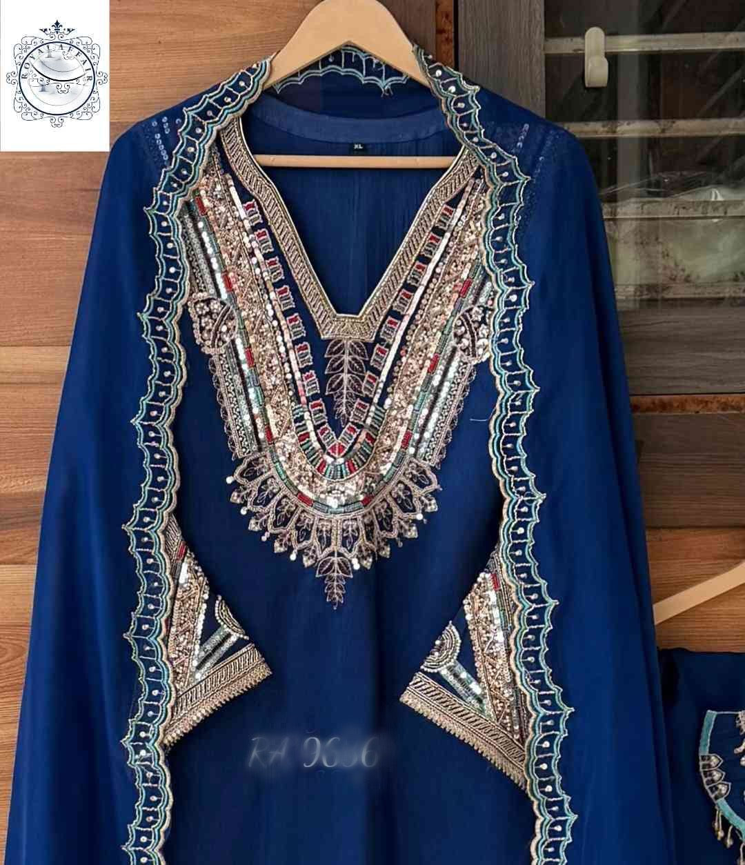 Embroidered Salwar Suit with Dupatta | Pakistani Style Designer Suit SaffronFashion