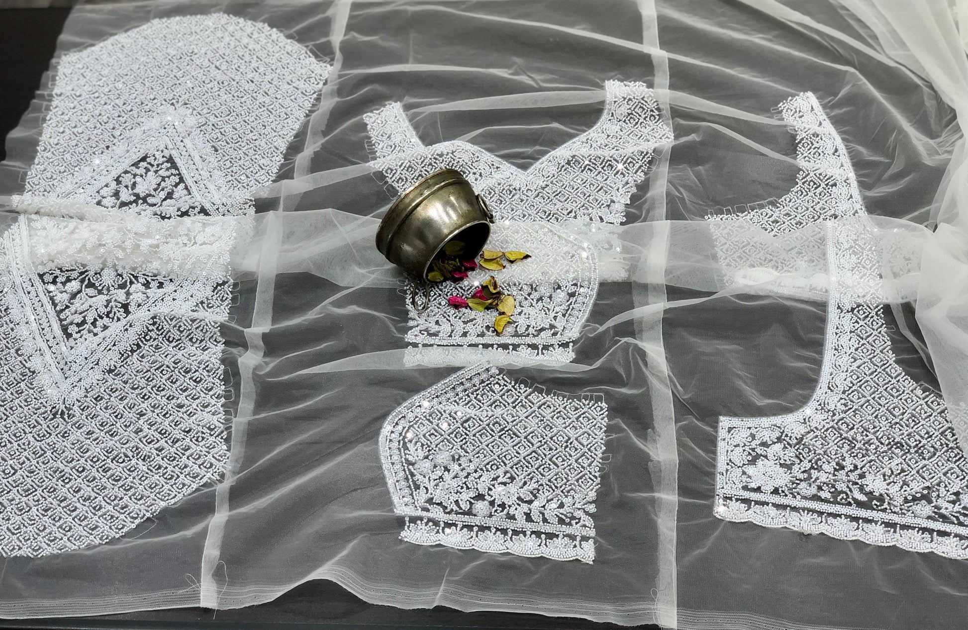 Royal white saree elegant saree luxury sari blouse SaffronFashion