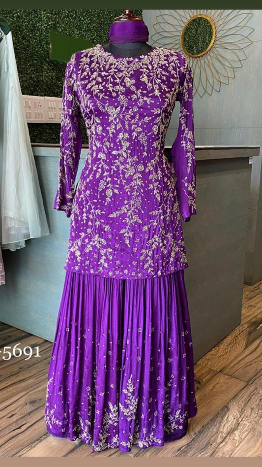 Women Gharara Set Indian Partywear Dress - Saffronfashionindia