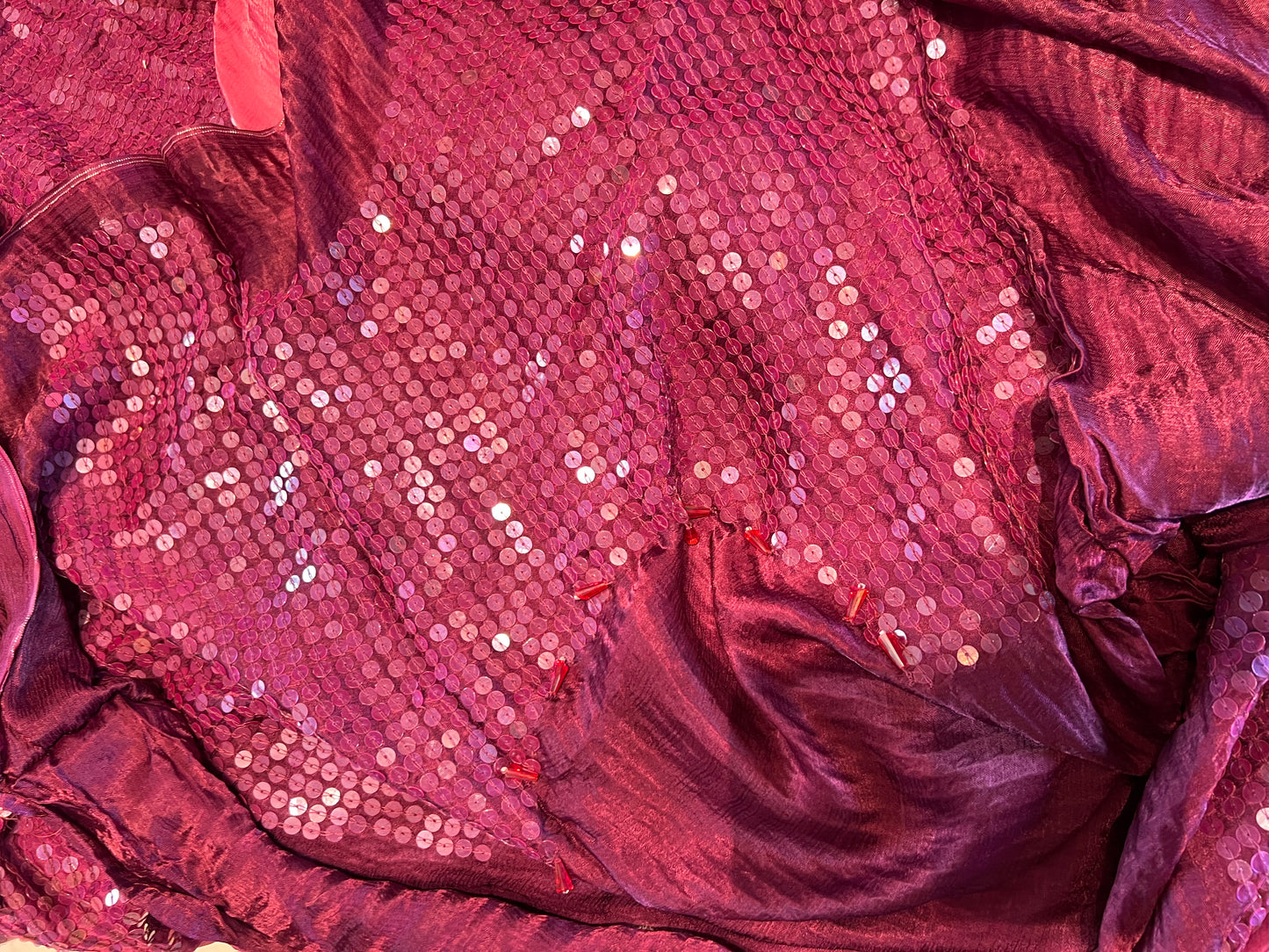 Purple Shaded Sequins Saree Partywear Saree Women Sari - Saffronfashionindia