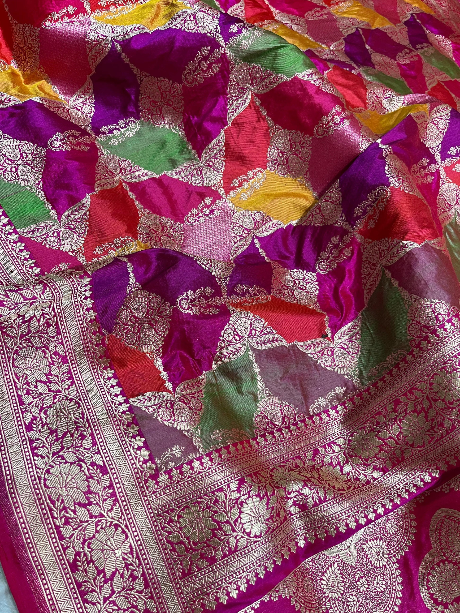 Banarsi Rangkat Saree Indian saree Khaddi silk saree - Saffronfashionindia